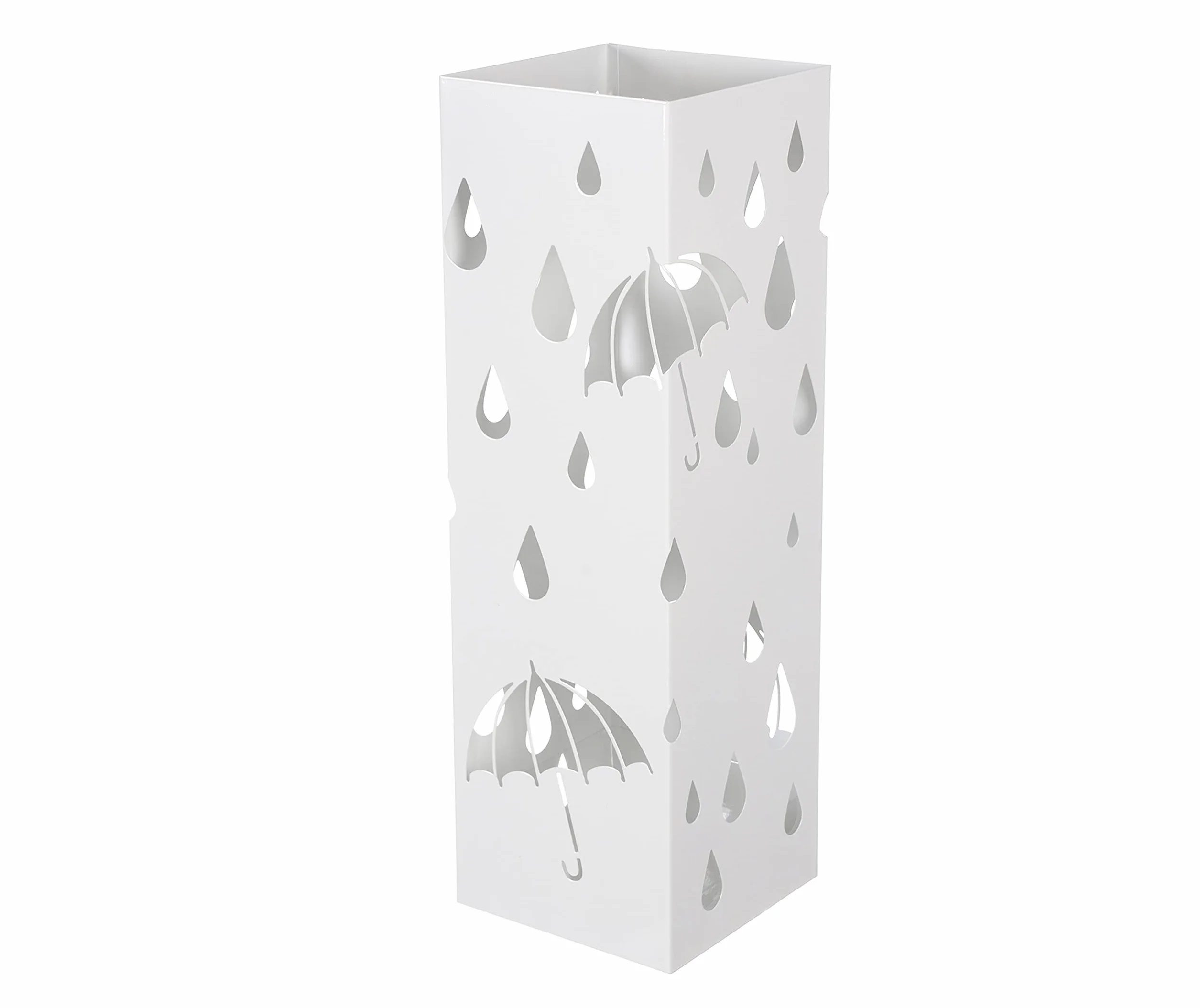 HERSIG Paragüero metal cuadrado blanco lluvia diseño moderno