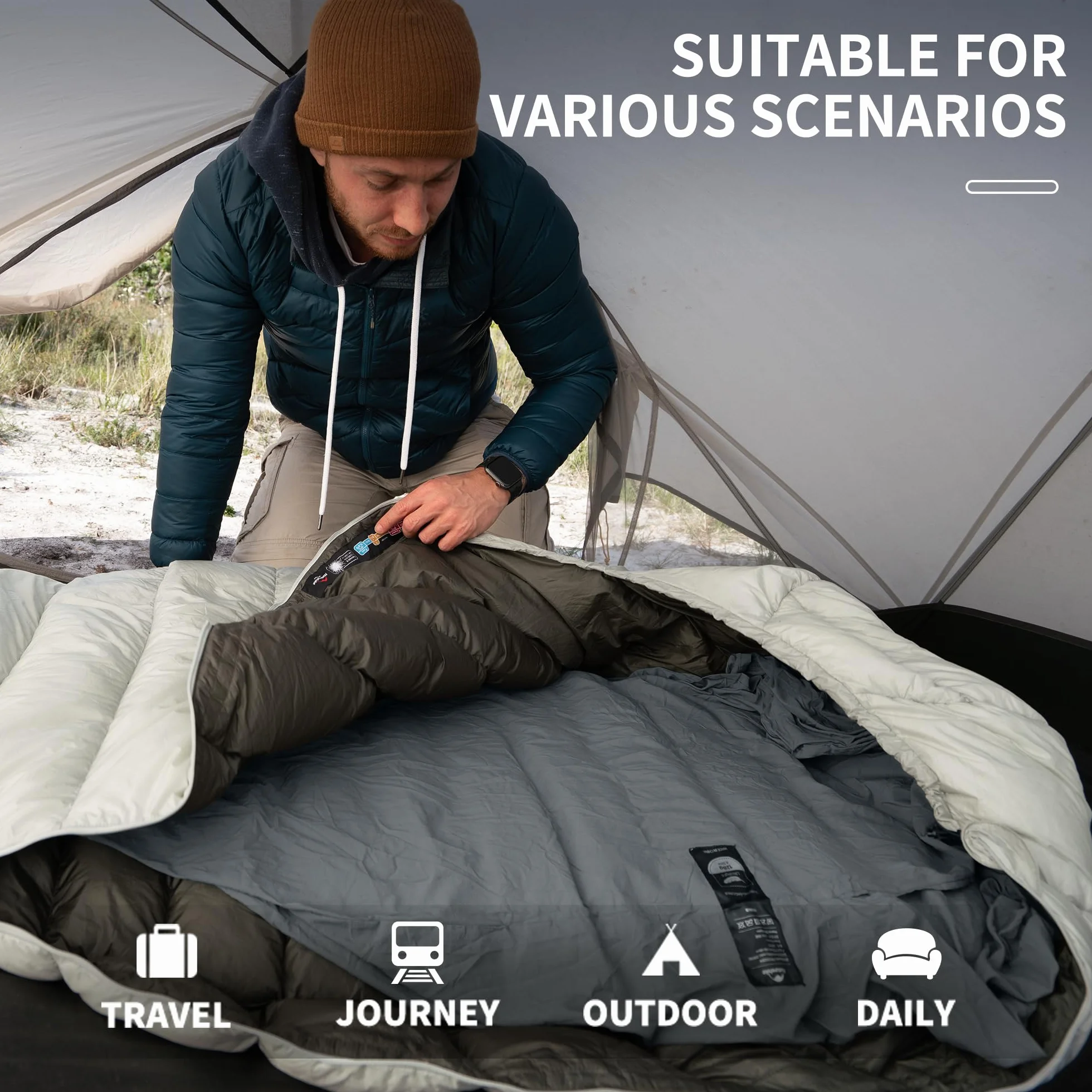 Naturehike Saco de Dormir Ultraligero 128g Manta de Viaje para Cabaña Mochileros Camping