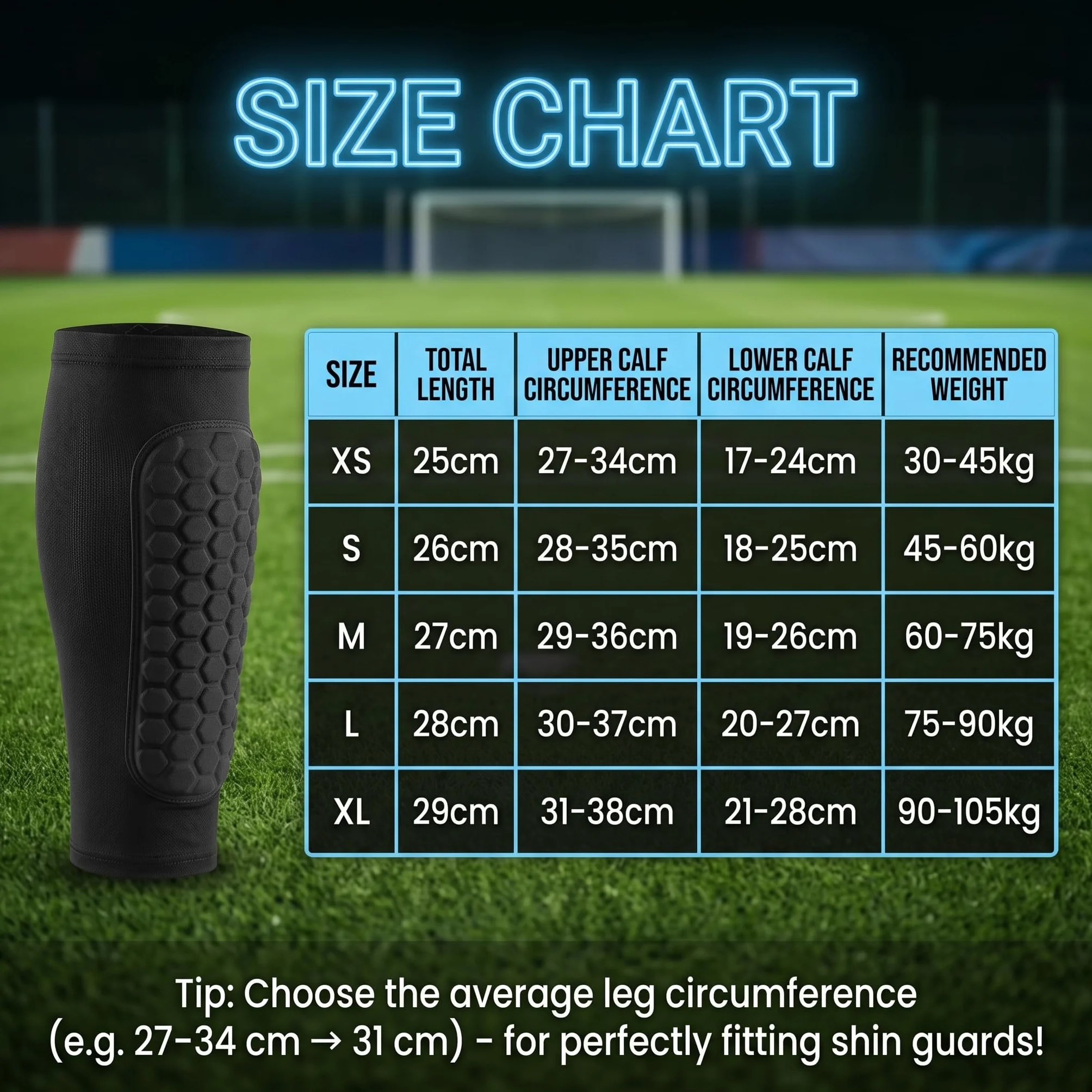 Espinilleras Fútbol para Niños con Calcetines de Sujeción, Protección Tibia Acolchado EVA, Transpirables Antideslizantes (Talla MS, 1 Par)