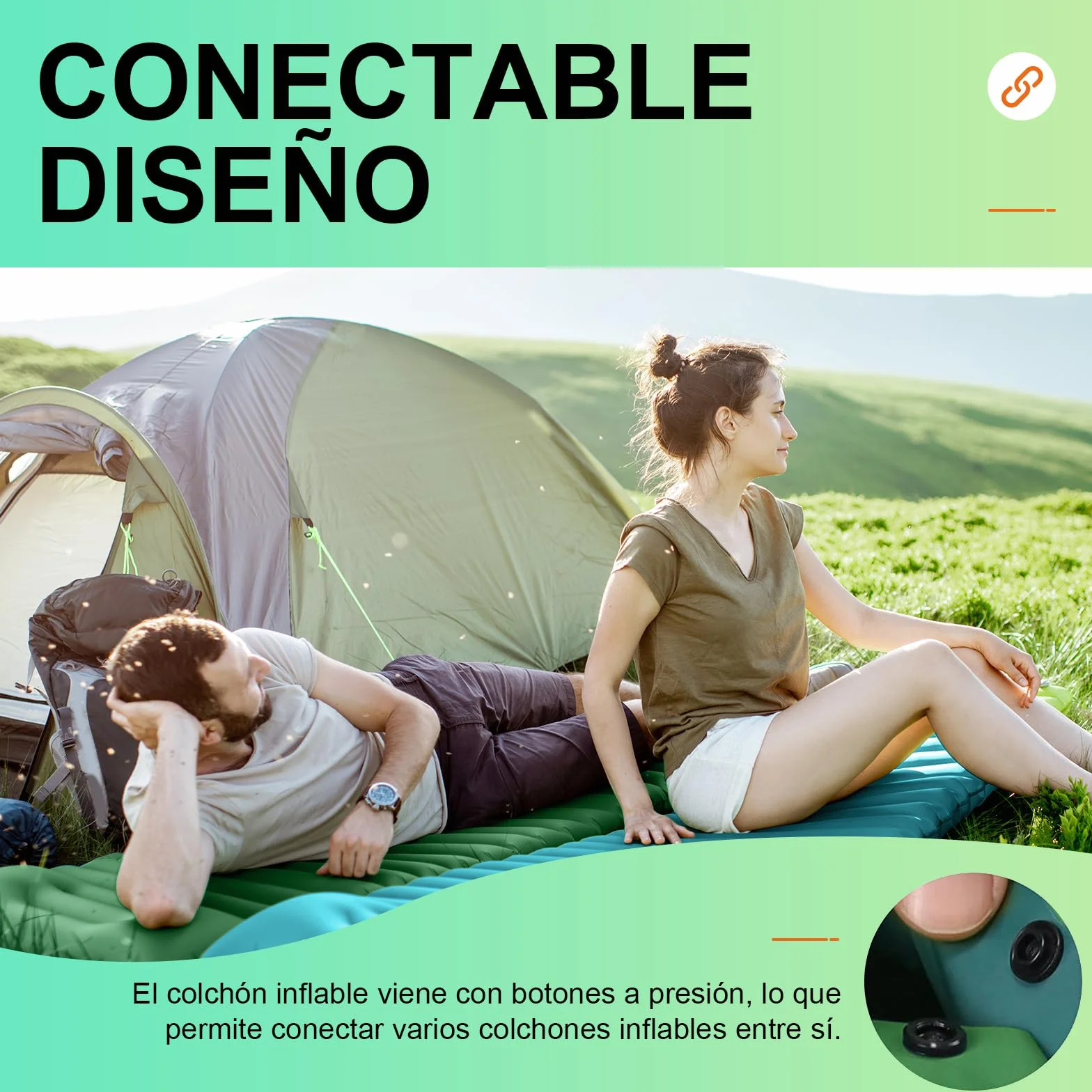 Esterilla Camping Autoinflable Ultraligero Colchoneta con Bomba de Pie Portátil Hinchable para Viajes Exteriores