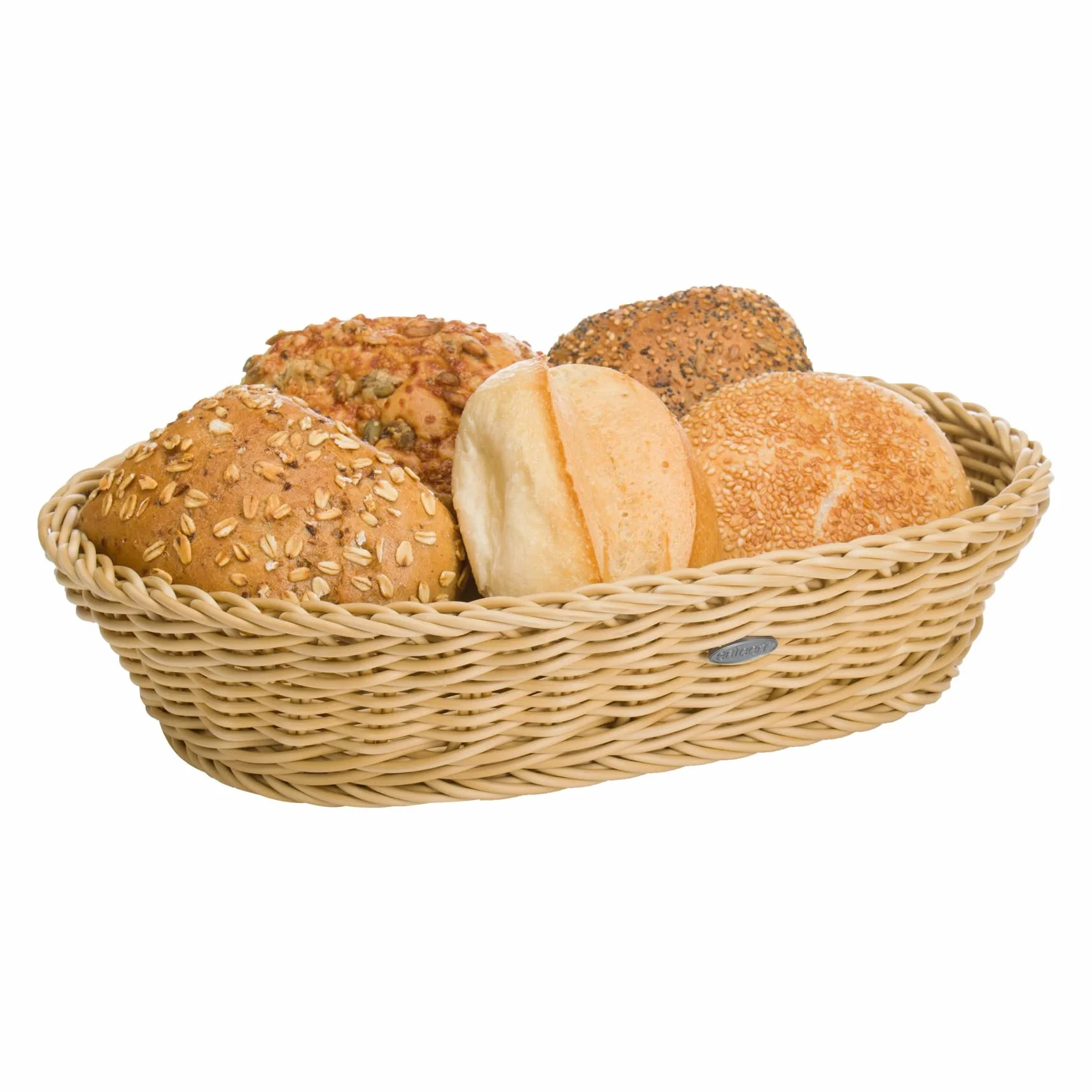 Westmark Cesta multiusos, Apto para hostelería, Oval, aprox 32 x 23 x 7 cm, Fibra sintética, Edición Saleen, Beige claro, 02010730101