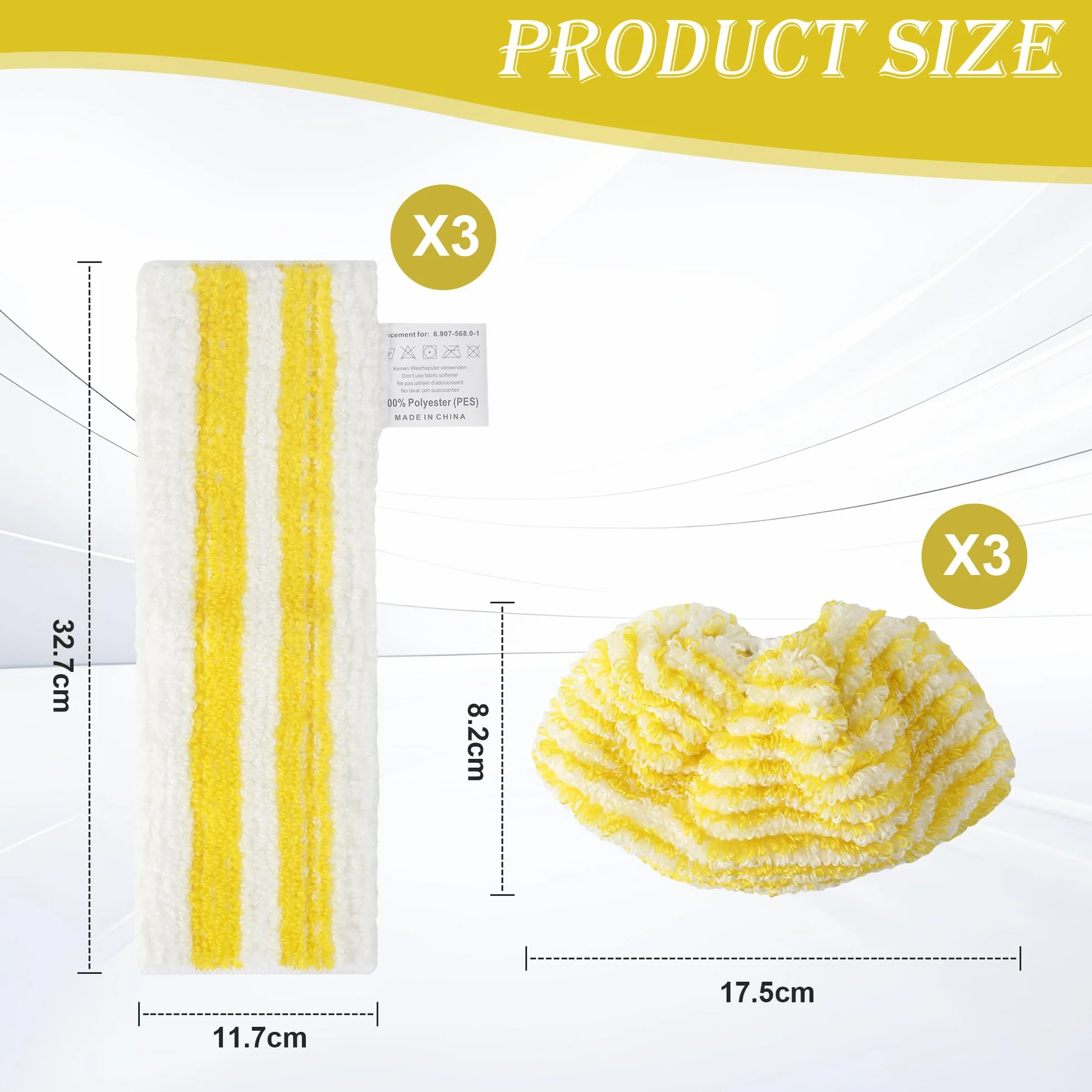 6 Piezas para Kärcher EasyFix SC1, SC2, SC3, SC4, SC5 Boquilla Microfibra Paños, Paño de Limpieza a Vapor para Kärcher, 3 Paños de Suelo + 3 Fundas de Boquilla de Mano, para Todo Tipo de Suelos