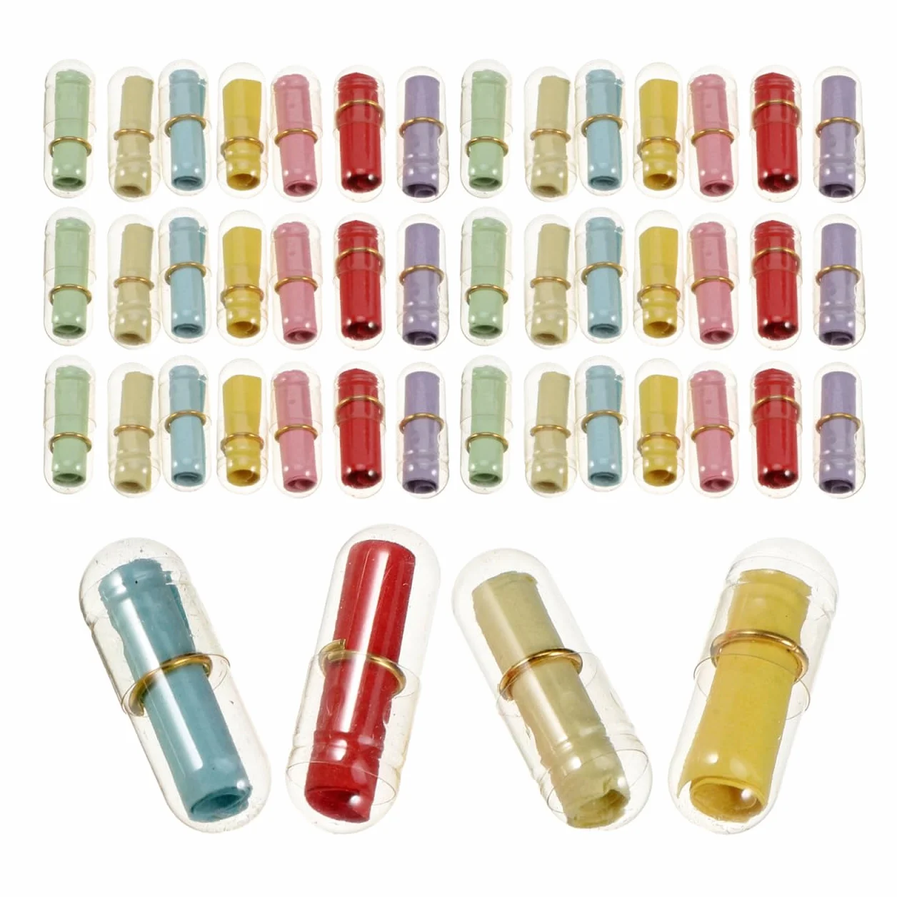 VALICLUD 50piezas Mini Botellas De Plástico Transparente Para Mensajes Cápsulas De Deseo Mixtas Frascos Pequeños Para Amistad y Decoración
