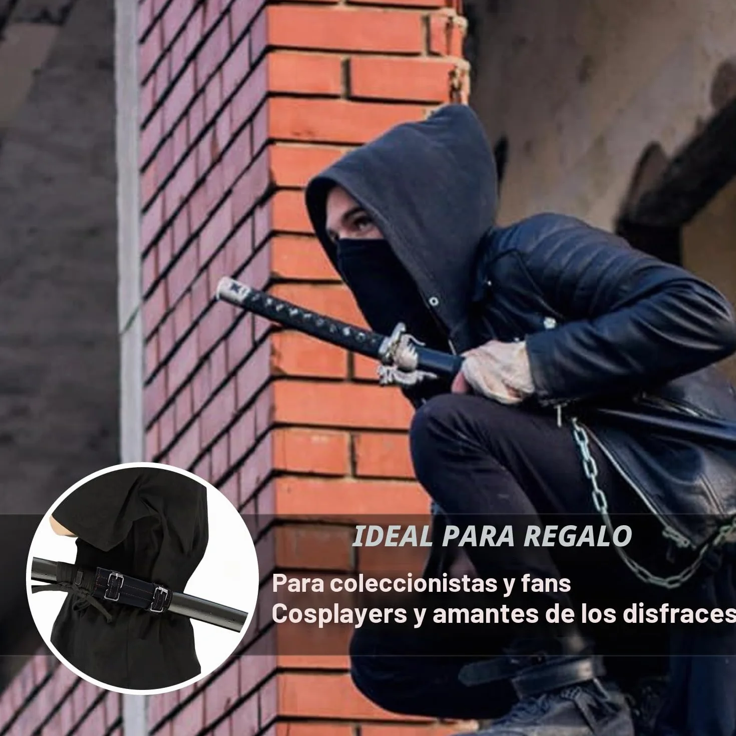Nizirioo Soporte para espadas con cinturón 105 cm para cosplay samurai