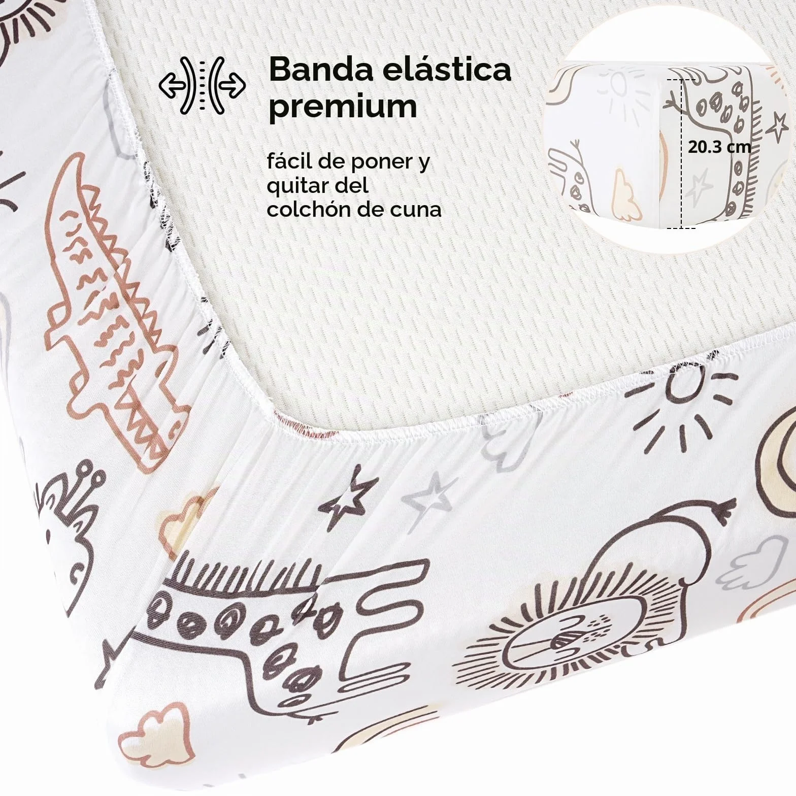 Yoofoss Juego de 2 Sábanas Bajeras Ajustables para Cuna de Bebé 60x120 cm Protector de Colchón Microfibra