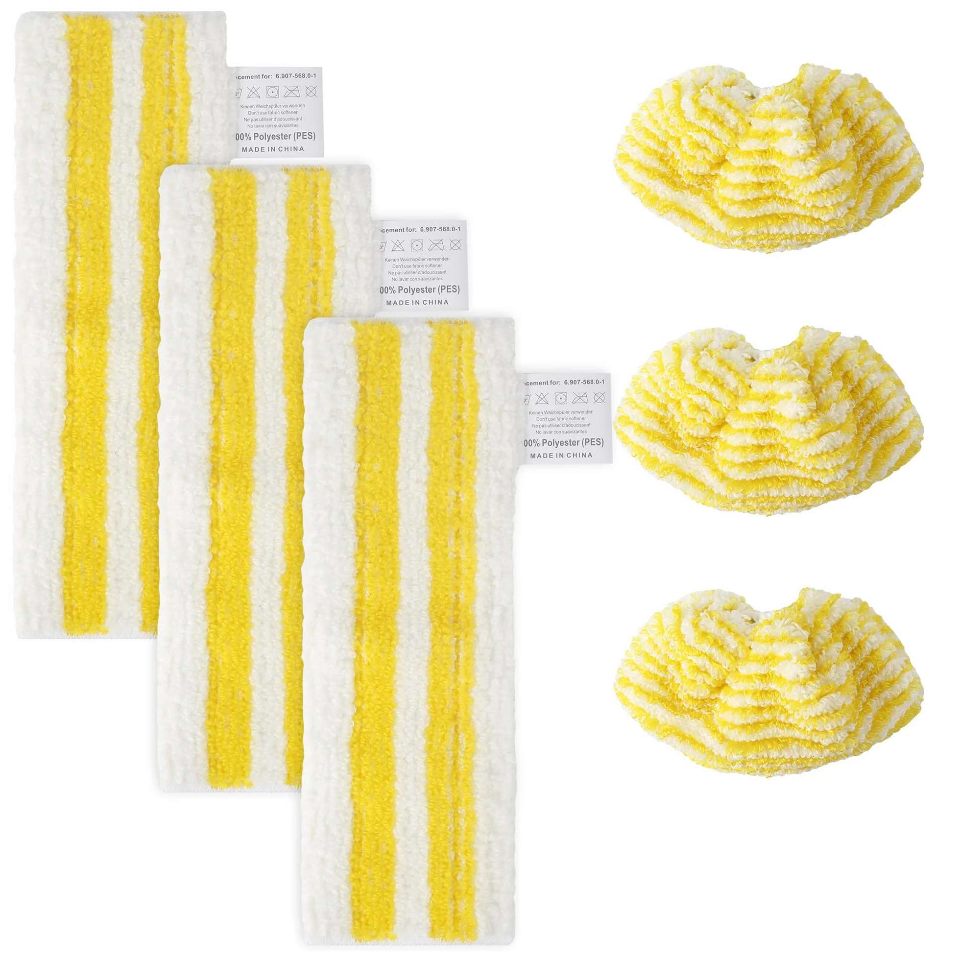 6 Piezas para Kärcher EasyFix SC1, SC2, SC3, SC4, SC5 Boquilla Microfibra Paños, Paño de Limpieza a Vapor para Kärcher, 3 Paños de Suelo + 3 Fundas de Boquilla de Mano, para Todo Tipo de Suelos