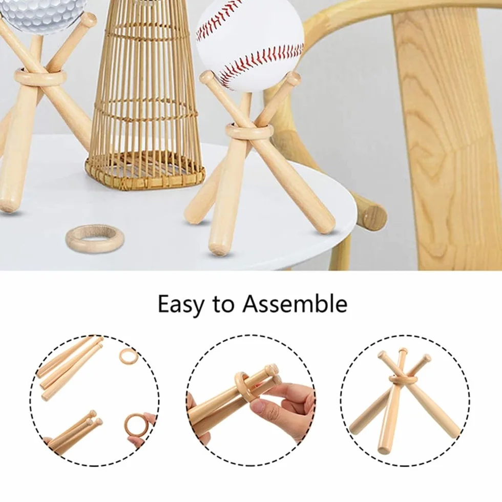 DONGKER Soportes de Béisbol, Soporte de Madera para Pelotas de Golf, Bolos y Coleccionables