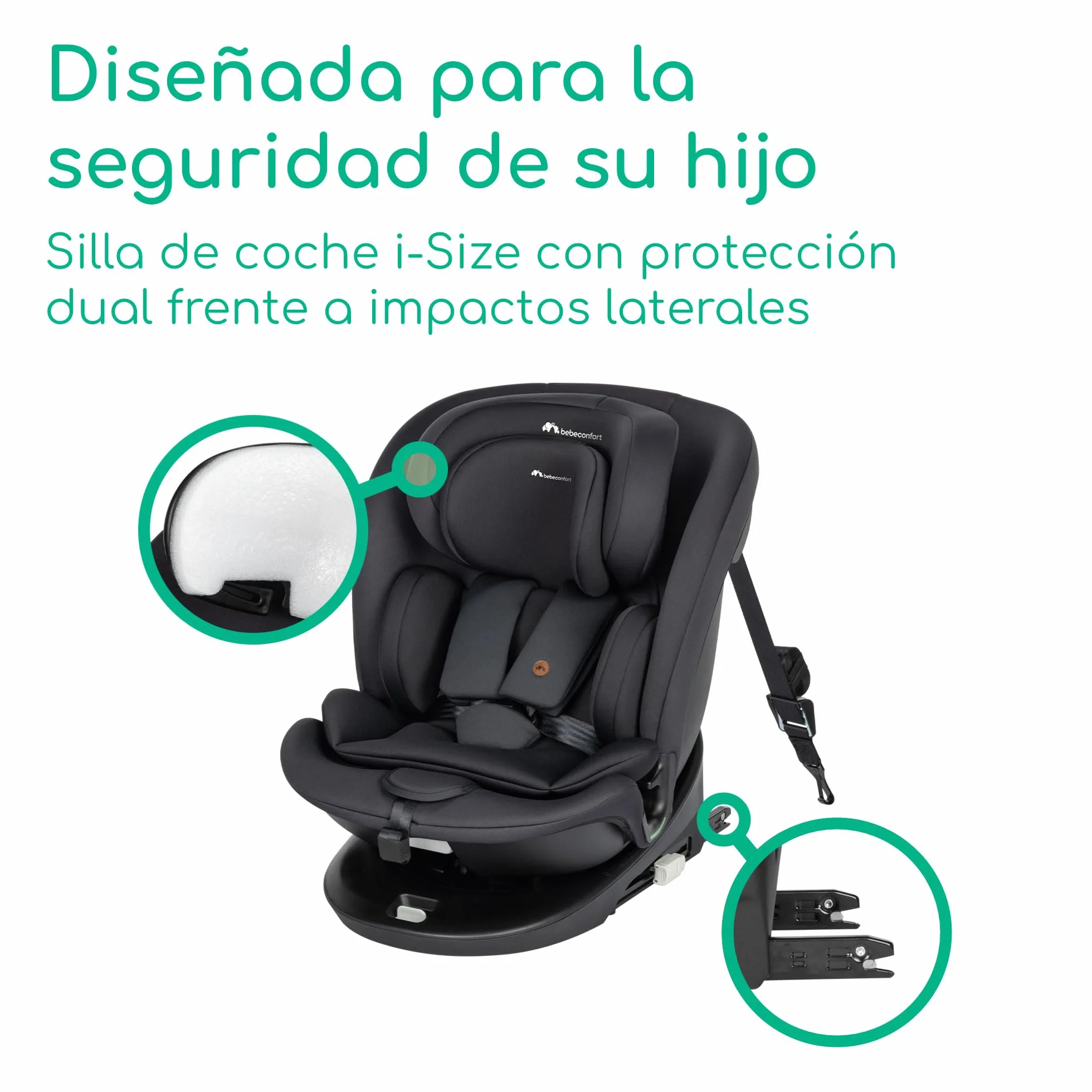 Bebeconfort RevolveFix 360 i-Size Silla Coche 360 0-12 Años 40-150 cm ISOFIX Giro 360 Full Black