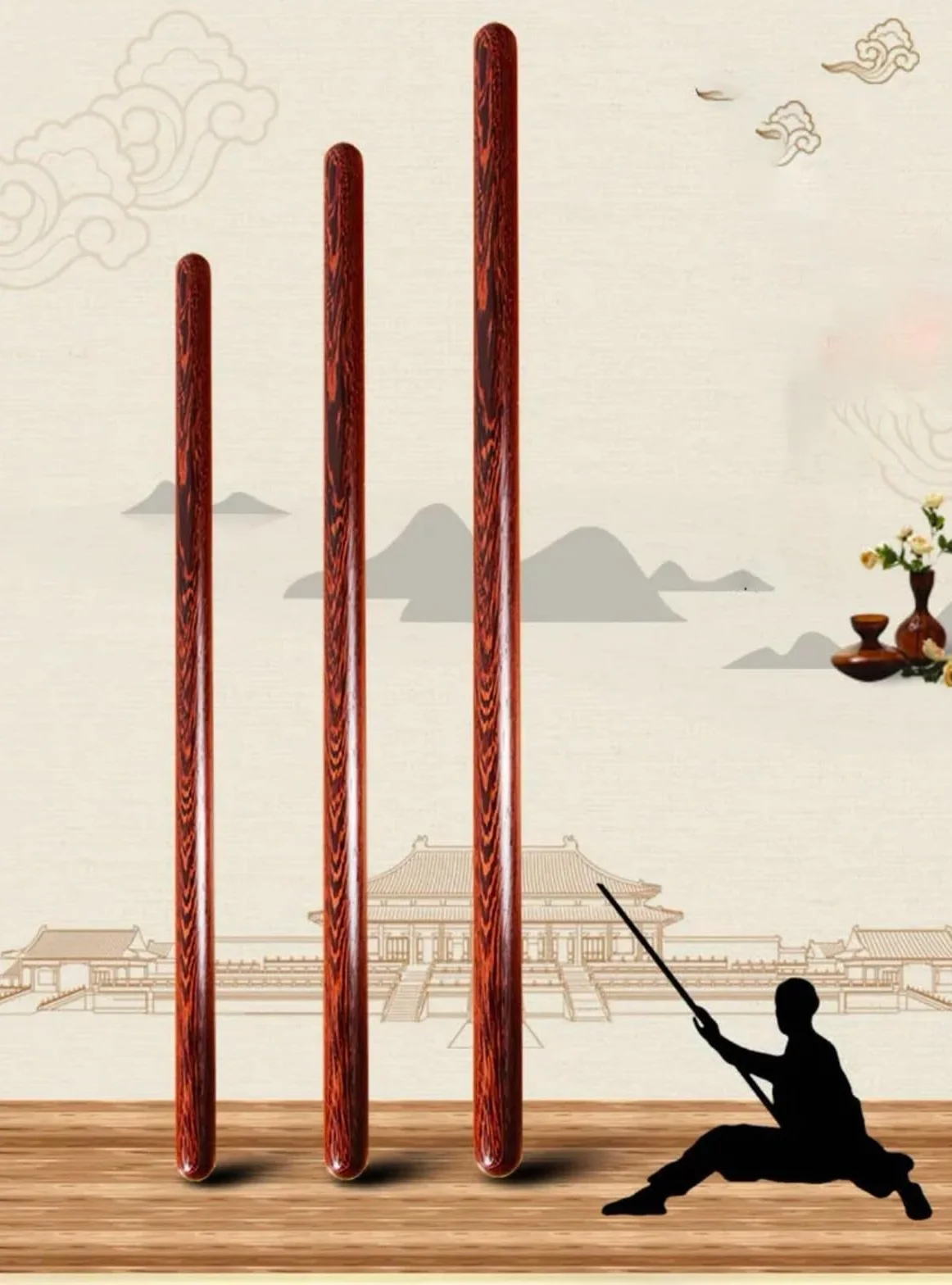 Regla De Tai Chi Bastón Palos De Taiji Qigong Equipo para Deportes Lentos Entrenador De Mano para Principiantes De Kung Fu Tai Chi Stick Equipo Ejercicio,Bastón para Aikido Marciales
