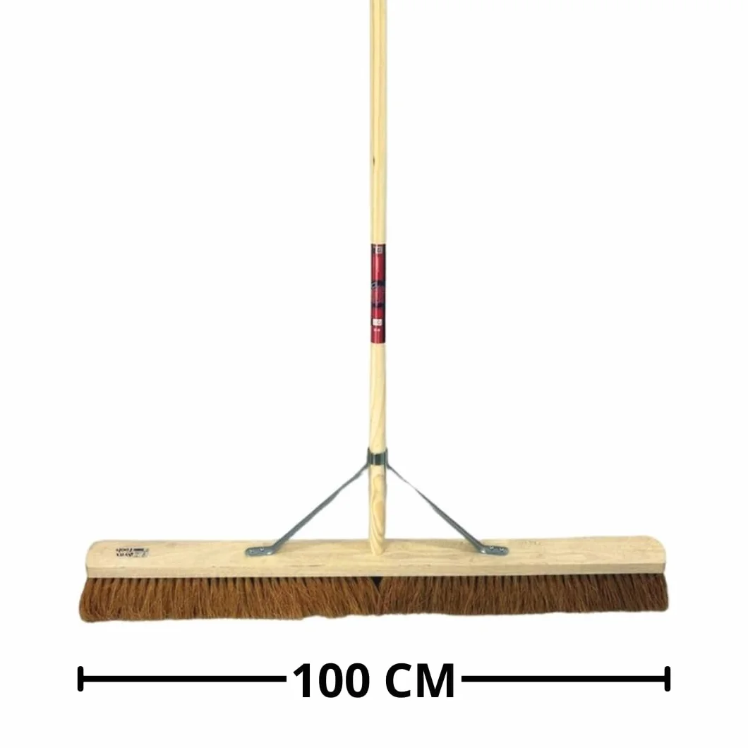 Barredora de Sala/Escobas - Escoba Suave 90 cm - Completo con vástago de 160cm - Pelo de Coco - Extra Ancho - Escoba Interior Escobas Blandas