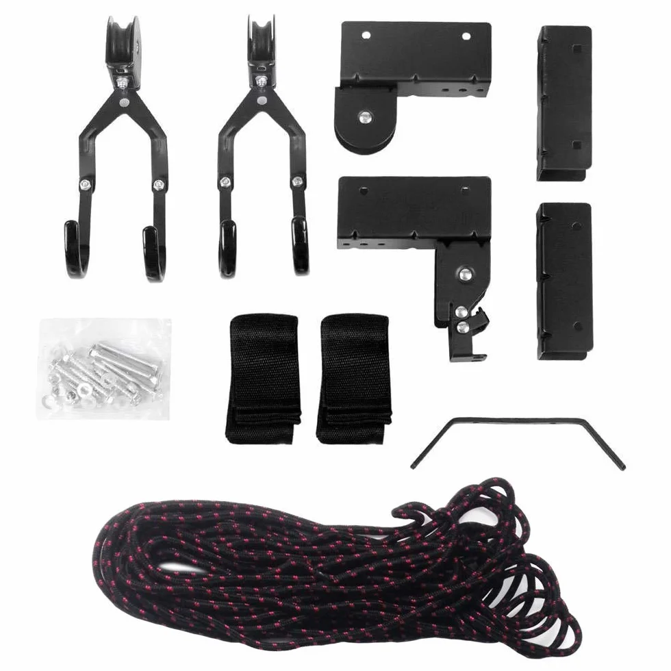 Sistema de polea de almacenamiento de techo para kayak, soporte de techo, capacidad de 100 libras