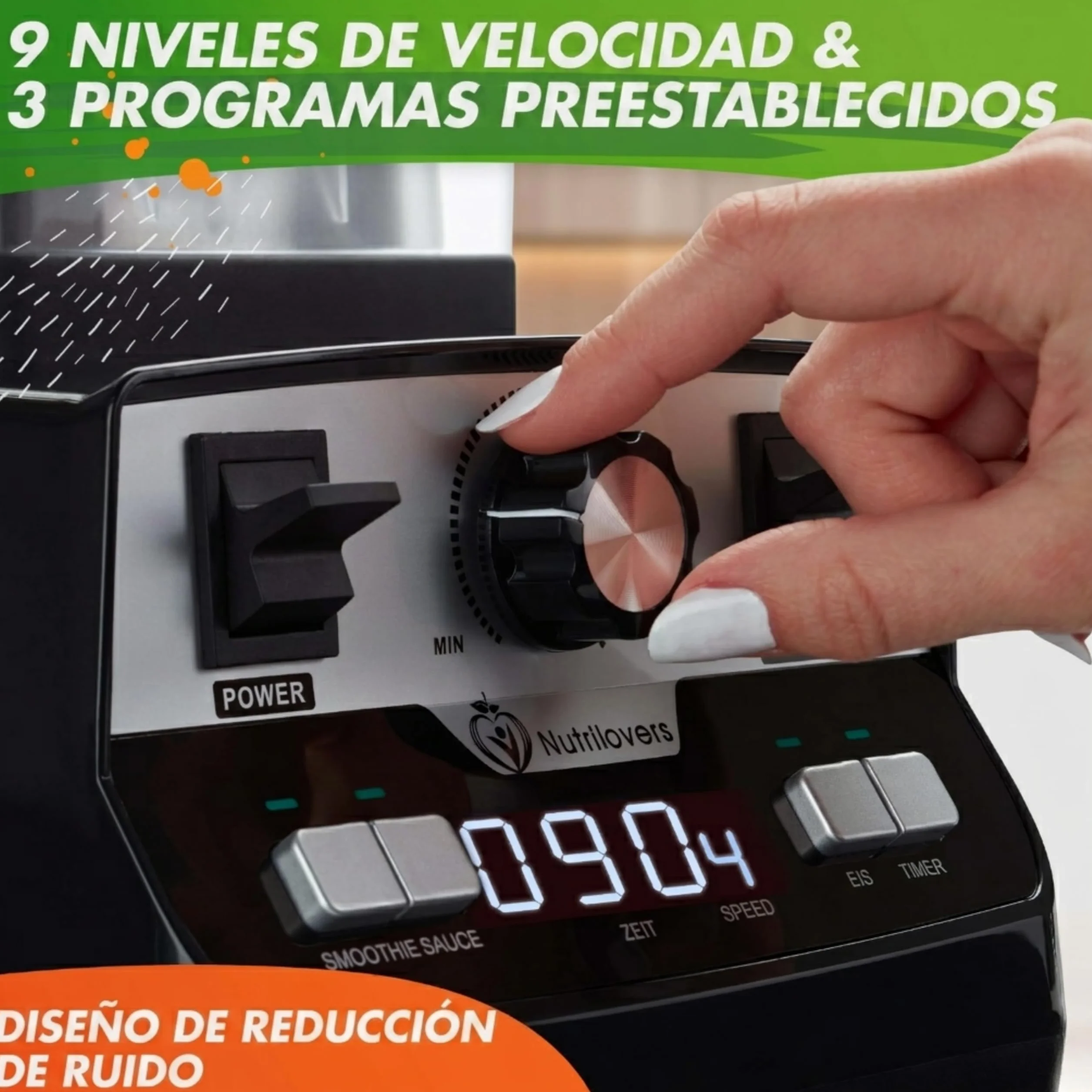 Nutri-Blender MAX Licuadora de Alto Rendimiento 2000W Batidora de Vaso Batidora de Smoothie Profesional Mezcladora de Batidos - 2L Tritan, LIBRE DE BPA, 9 Velocidades, Temporizador Digital