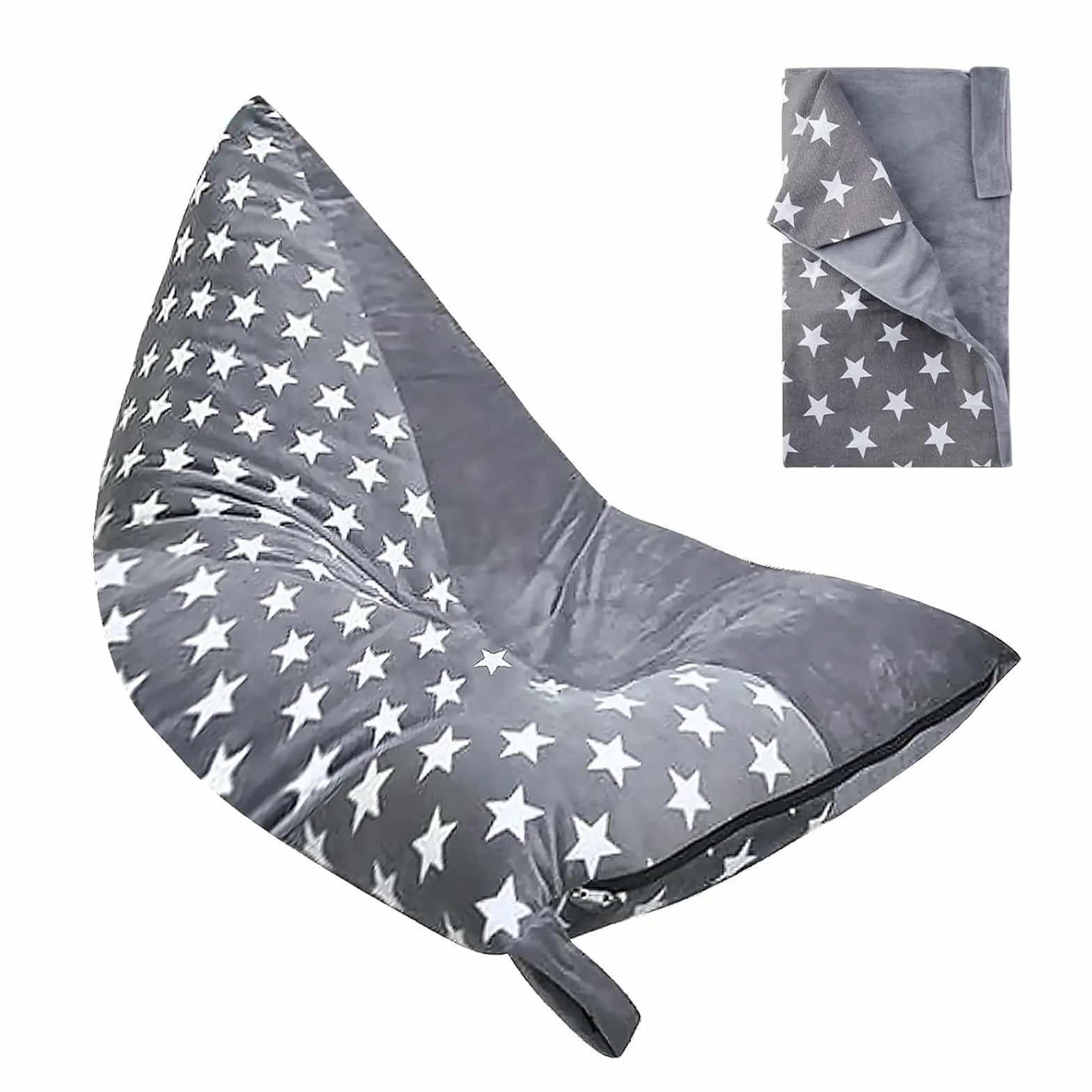 iFCOW Bolsa de almacenamiento para juguetes de peluche, puf organizador de puf, funda de silla para organizar juguetes de peluche (sin relleno, solo funda)