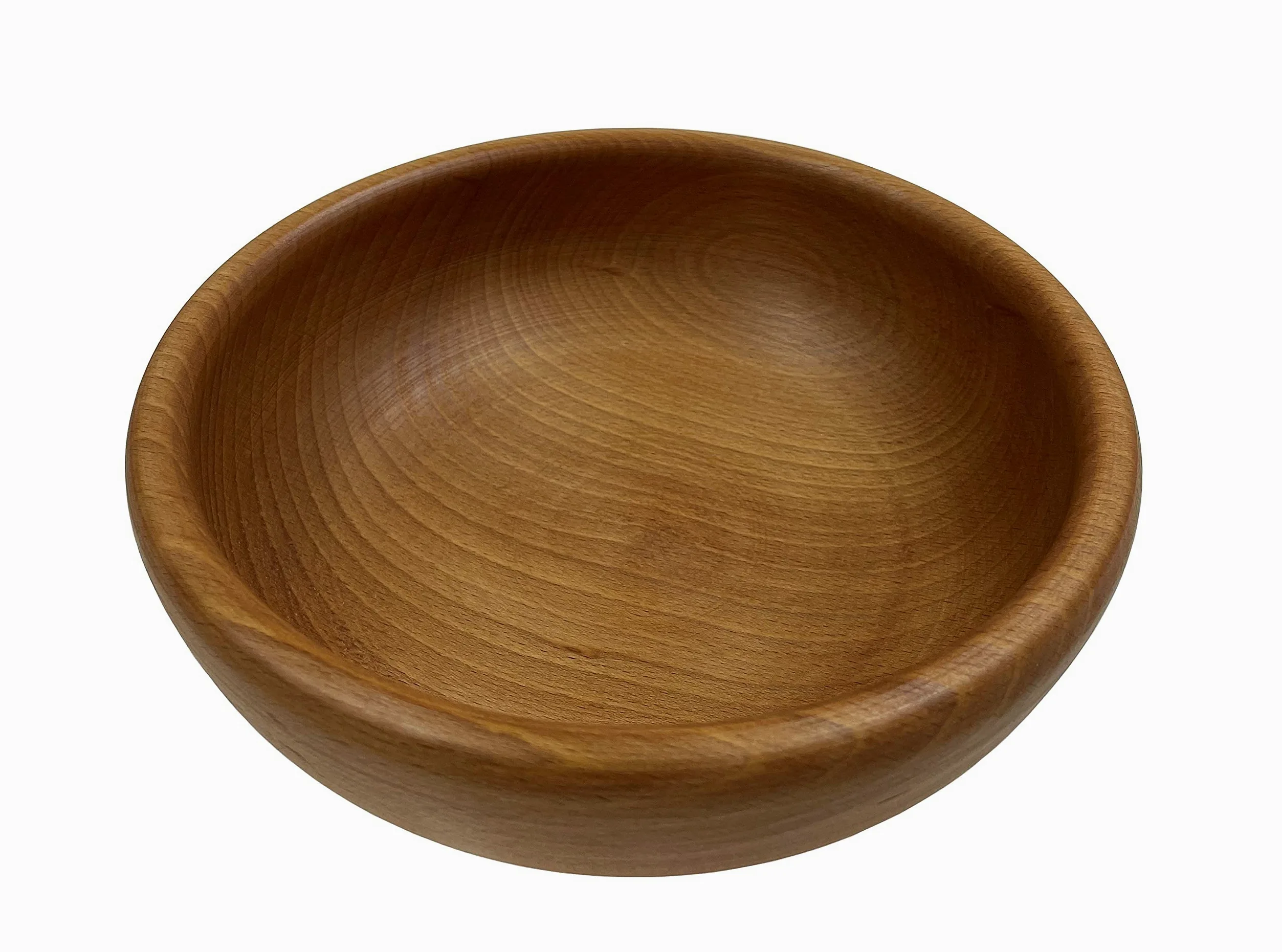 EFO Cuenco para servir de madera, cuenco de frutas decorativo, cuenco para ensalada de alimentos, cuenco de madera natural, cuenco de madera rústica, elegante, tamaño 24 cm