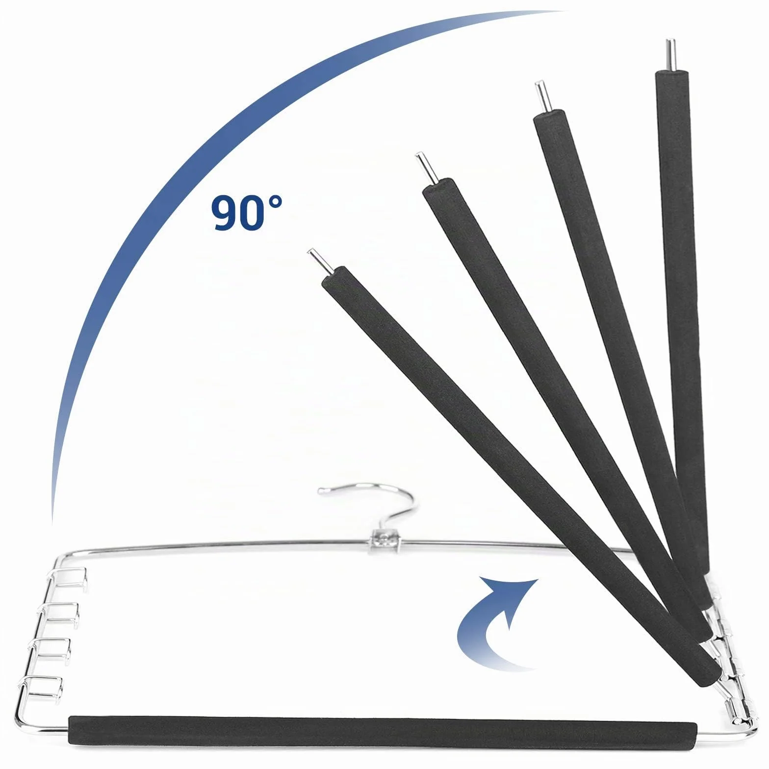 SONGMICS Perchas para Pantalones,Juego de 3, Metal,Multi-Barras,Ahorran Espacio,Estable con Acolchado Antideslizante, Barras de Columpio,para 5 Vaqueros Cada Una,Traje, Bufandas, Corbatas CRI041BK
