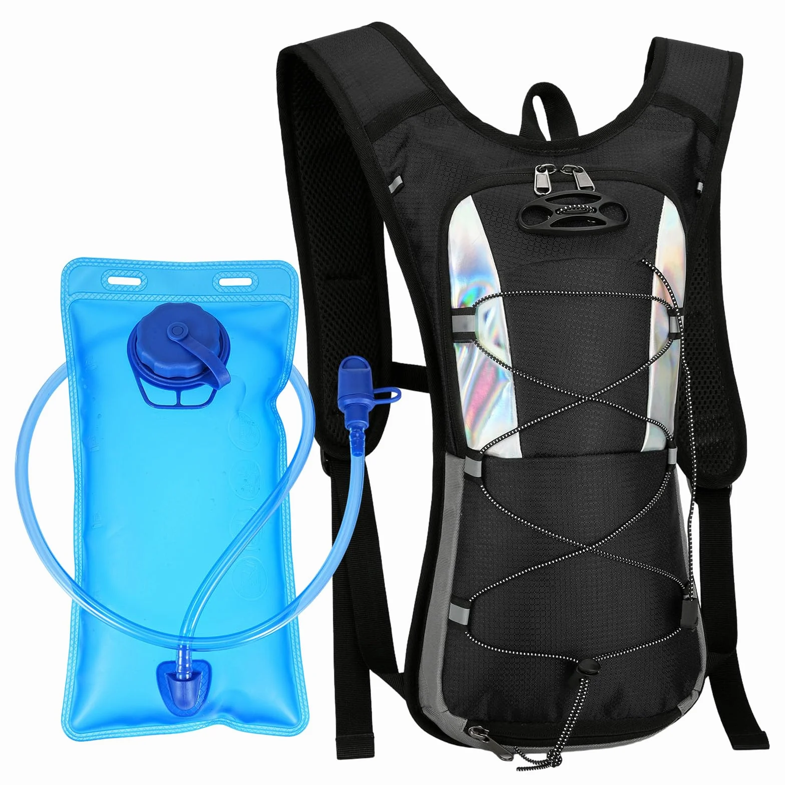 Mochila de Hidratación 2L Impermeable para Running Ciclismo MTB con Red para Casco Tiras Reflectantes