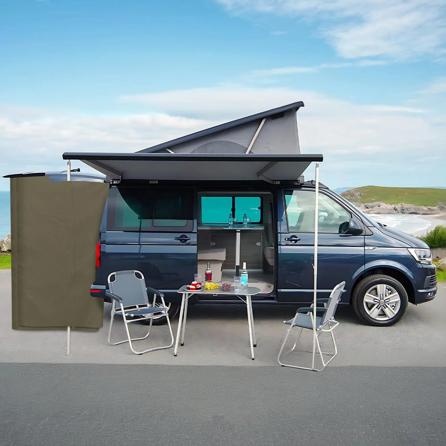 Carpa Trasera Reemplazo para VW T4 T5 T6 T6.1 Impermeable para Autobús SUV Van Camping