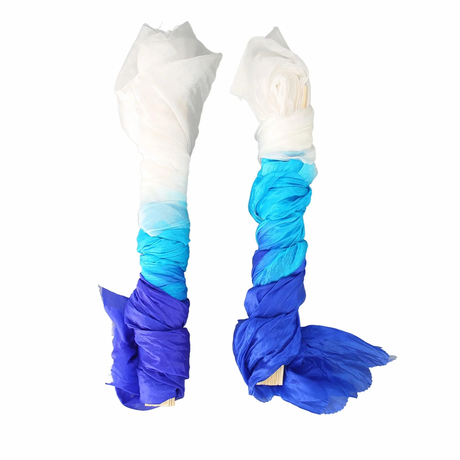 Abanicos de Danza del Vientre 1,5M, Abanico de Madera Tricolor Seda Sintética para Espectáculos