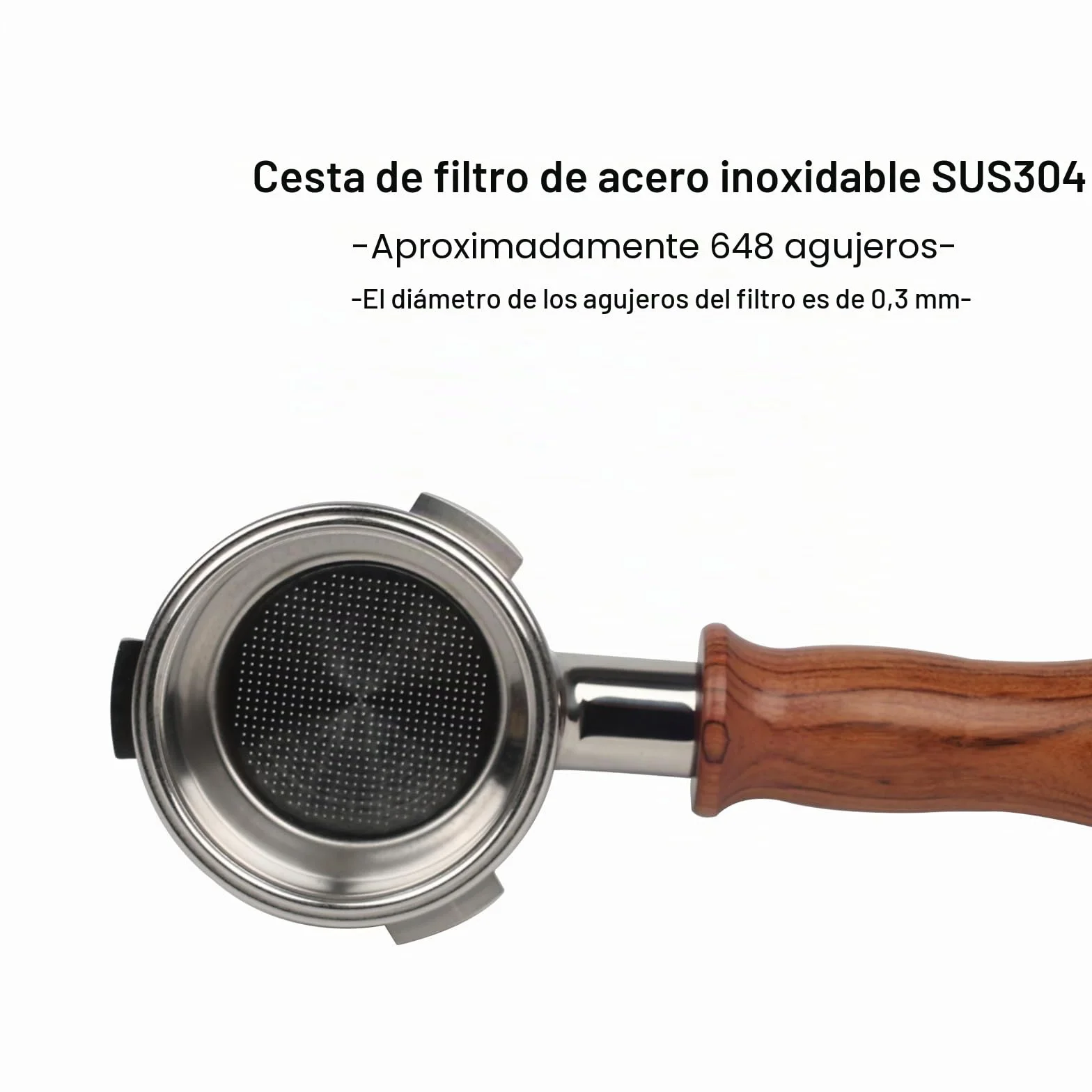 Portafiltro sin fondo de 58 mm, 3 orejas para cafetera espresso Cecotec Barista Maestro/Casabrews Ultra de 58 mm, con tres orejas de 4,9 mm de grosor
