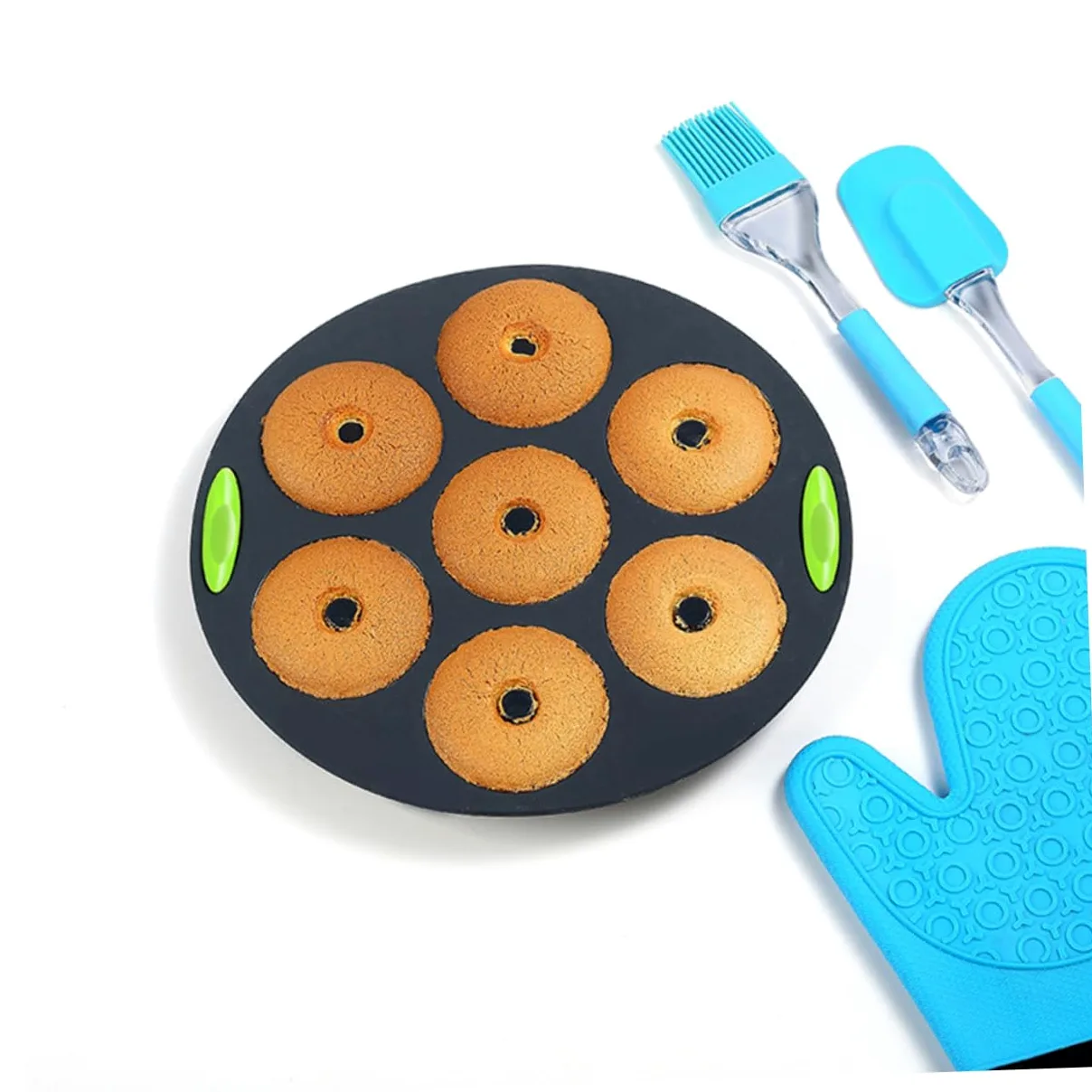 Kit de Moldes de Silicona 5 Piezas para Hornear Pasteles, Reutilizables y Fáciles de Limpiar, Ideales para Cocina y Repostería en Familia