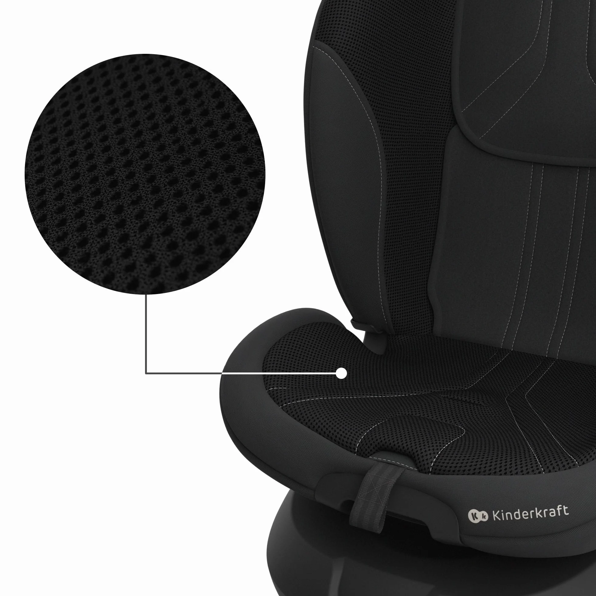 Kinderkraft I-GROW 2 PRO Silla de coche I-SIZE 40-150 cm Isofix 360º Grupo 0+/1/2/3 0-36 kg Negro