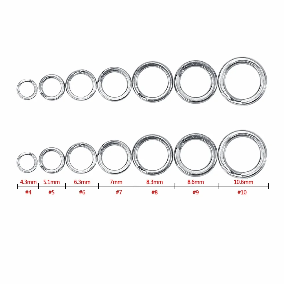 Anillos Divididos de Pesca de Acero Inoxidable 50 Uds. Conectores para Llavero