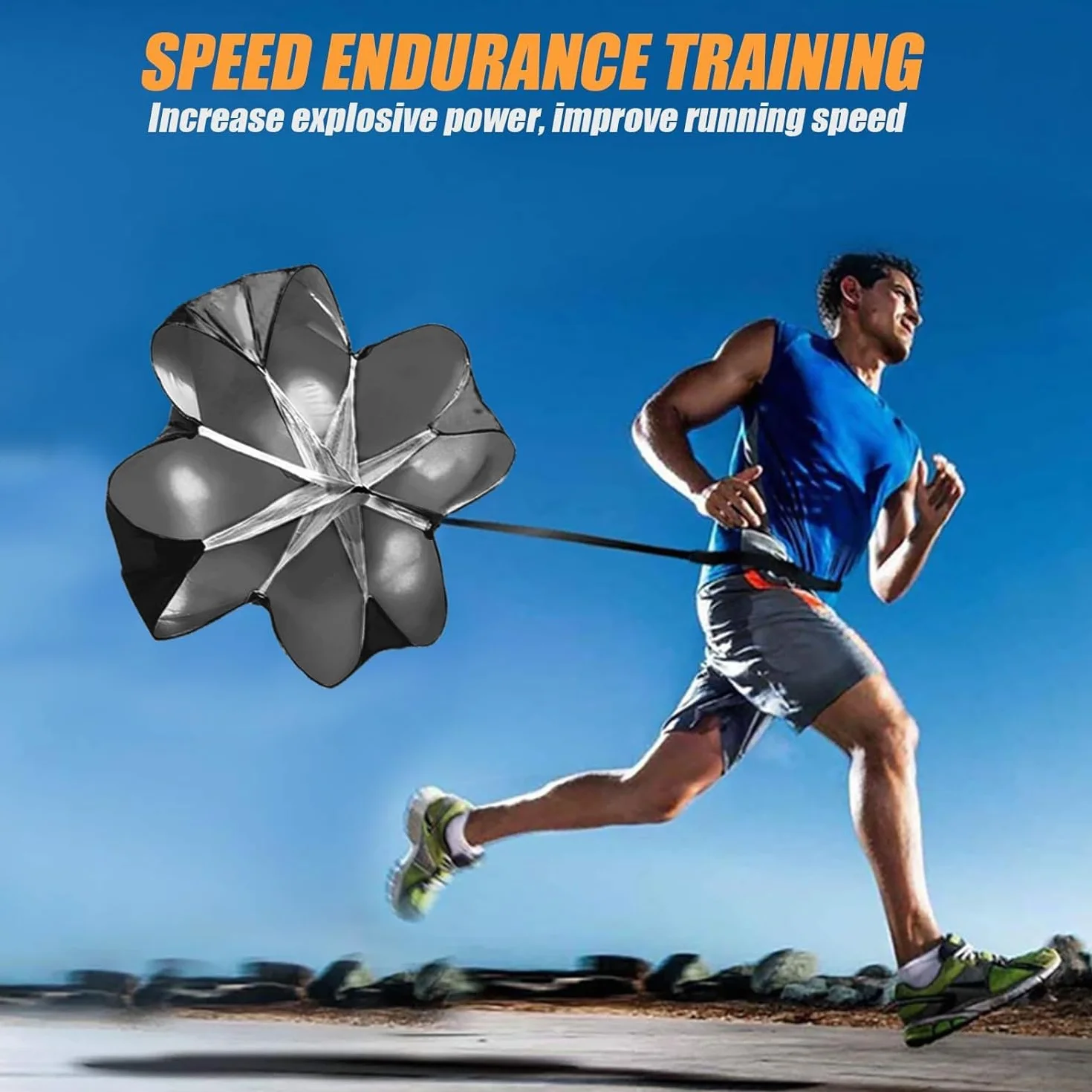 Paracaídas Sprint 56 Pulgadas Fútbol Accesorios Entrenamiento Velocidad Correr Rugby