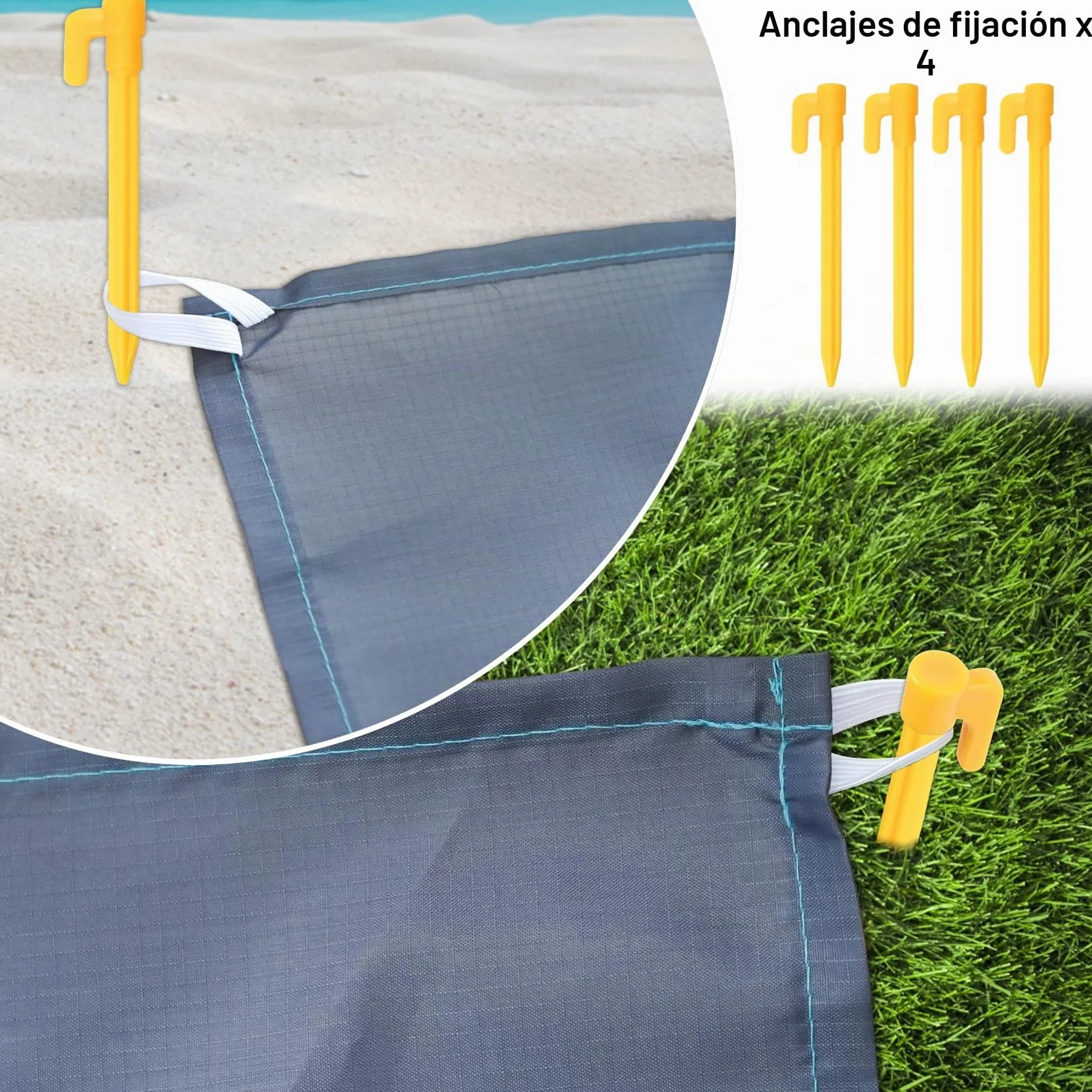 Gigmeta Alfombra de playa impermeable 210 x 200 cm manta de picnic para viajes camping