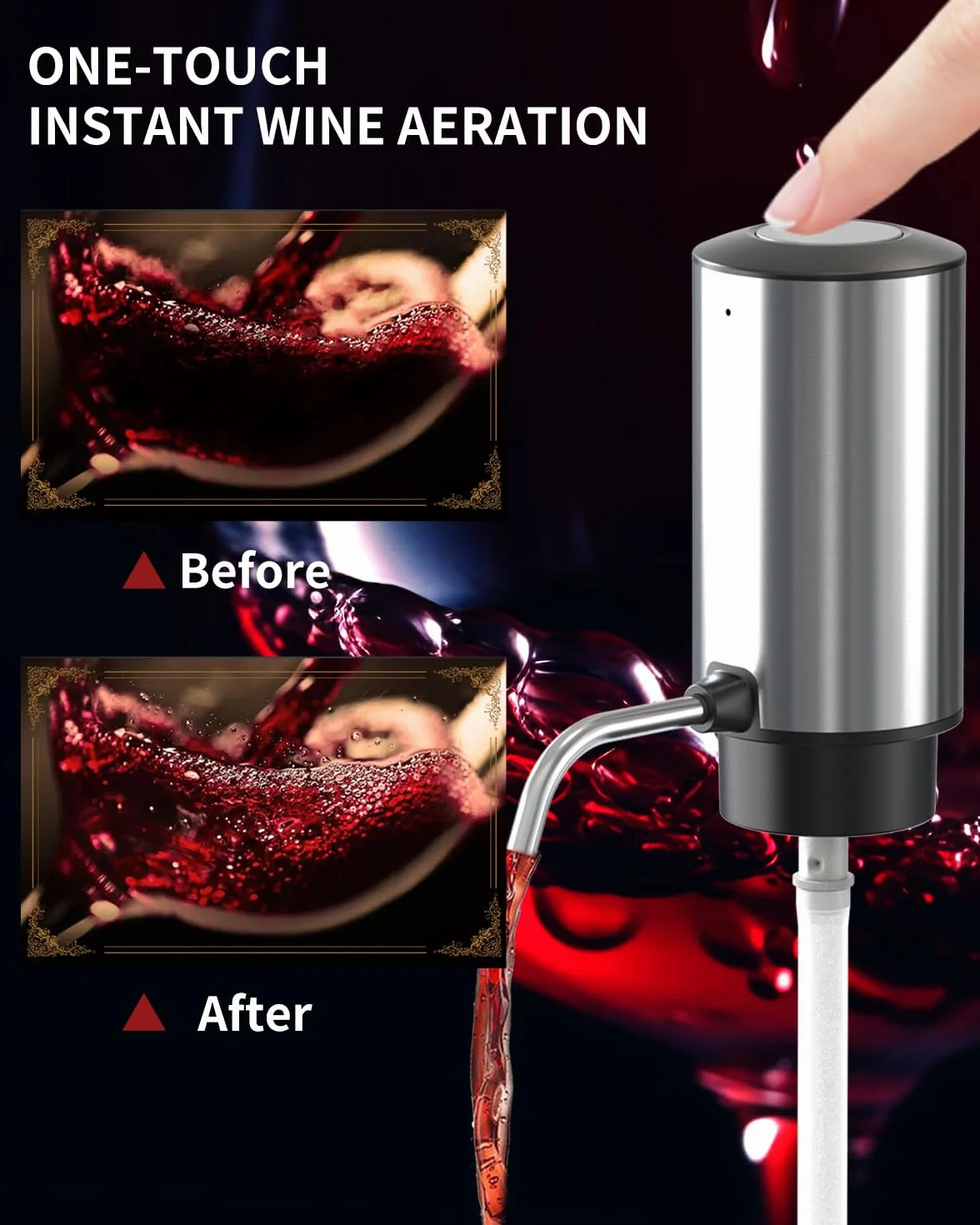 CIRCLE JOY Juego de Abrebotellas Eléctrico 6 en 1 con Sacacorchos recargable y aireador de vino, Tapón de vacío, cortador de papel de aluminio, Sacacorchos Automático para fiestas en el bar de casa