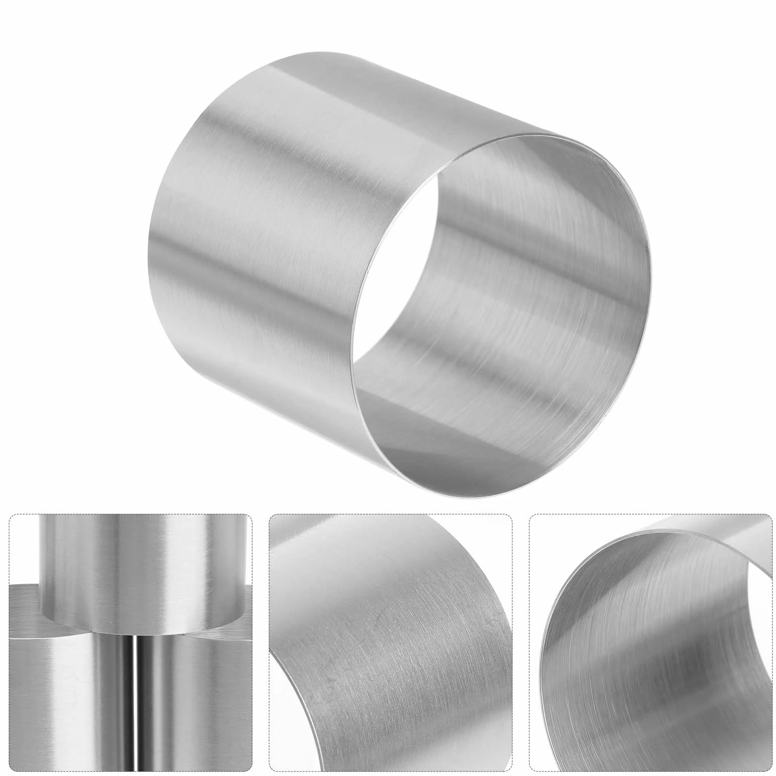 GALPADA Molde para Pastel de Acero Inoxidable Redondo de 8 Piezas Bordes Lisos y Desmoldeo Fácil para Mini Tartas de Mousse Casero y Postres