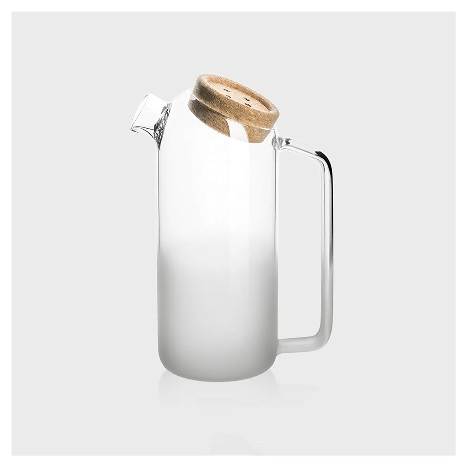 Jarra Agua Fria Jarra de vidrio creativo con alto contenido de vidrio de borosilicato de alta presión con mango para leche, jugo y bebidas caseras Jarra Agua Detox Frutas ( Size : Large )