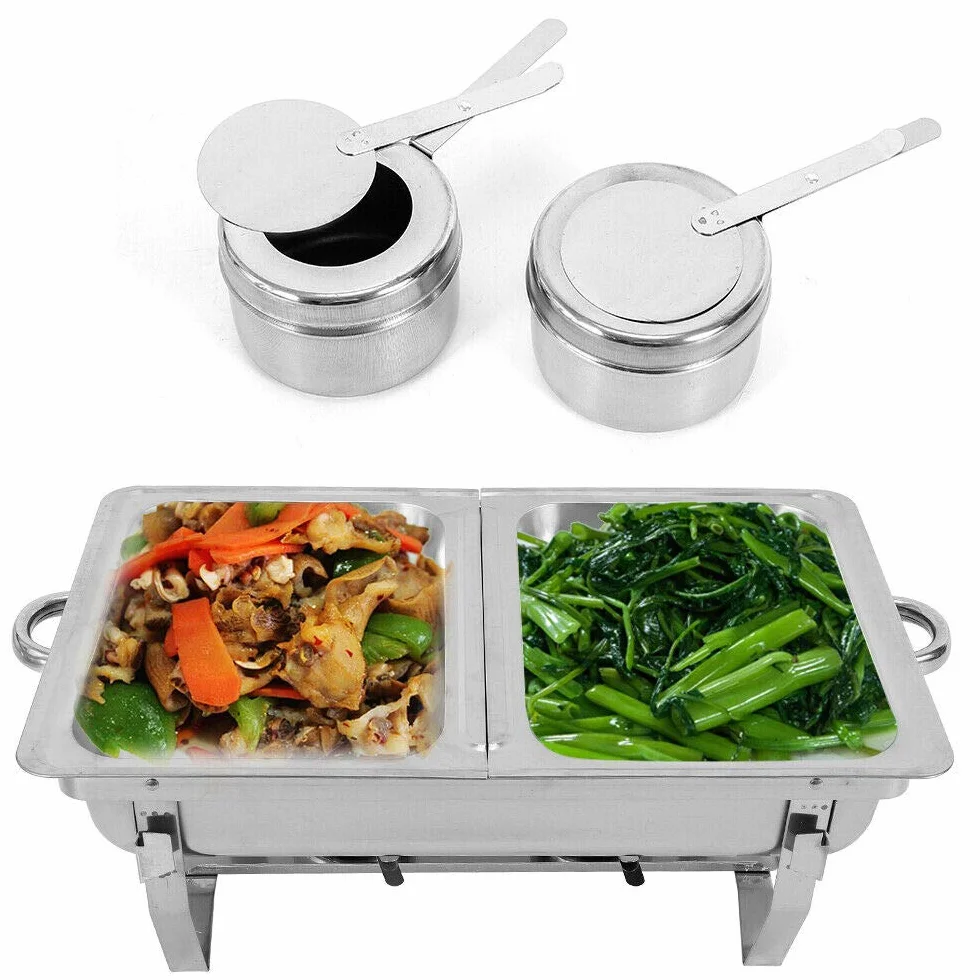 MINUS ONE Chafing Dish Plato de frotamiento de Acero Inoxidable con Capacidad de 7,5 litros para Calentar Alimentos Tipo Buffet de Catering