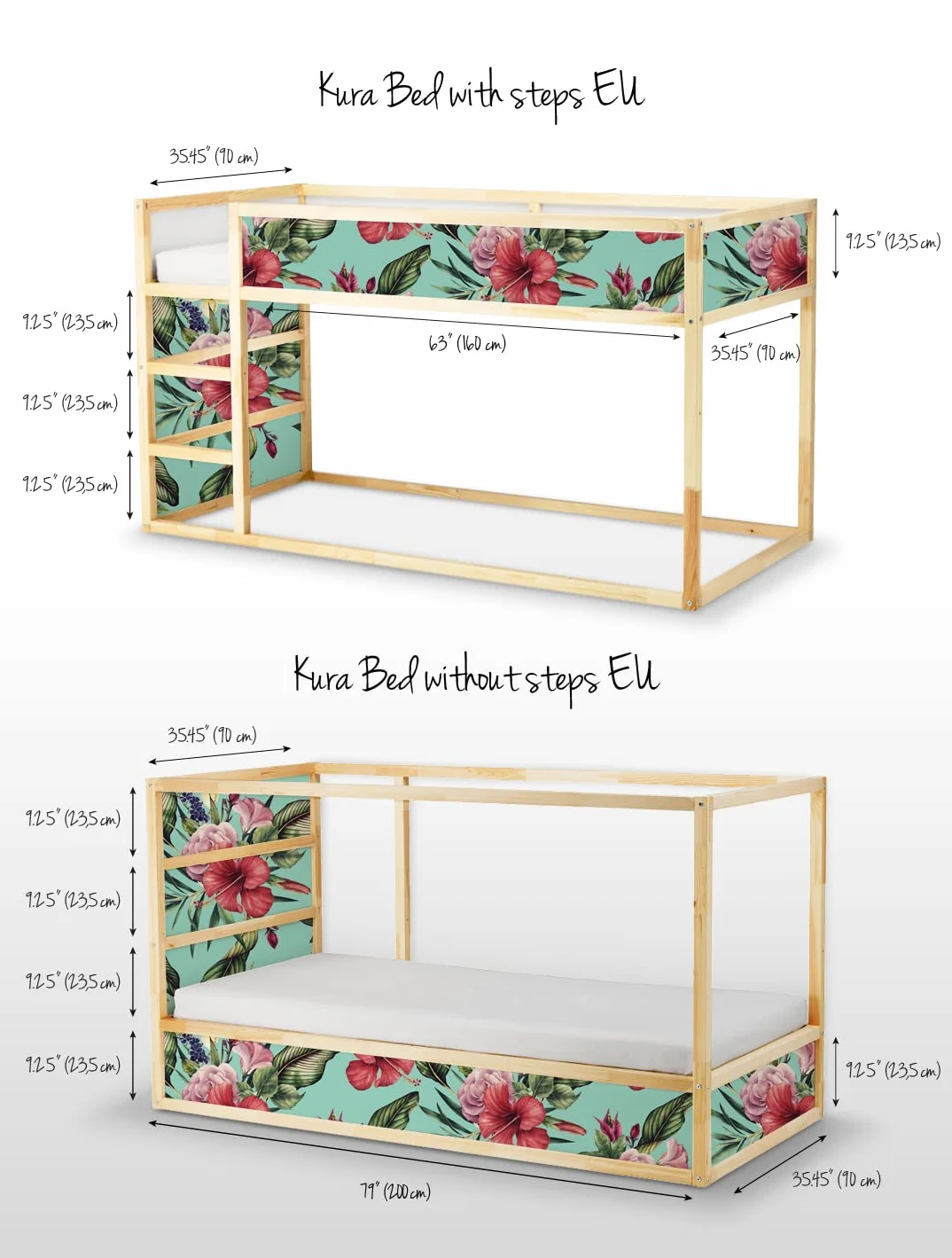 Coloray Conjunto de Pegatinas Set Cama Kura Pegatina con Pasos Para Niños - Primavera linda