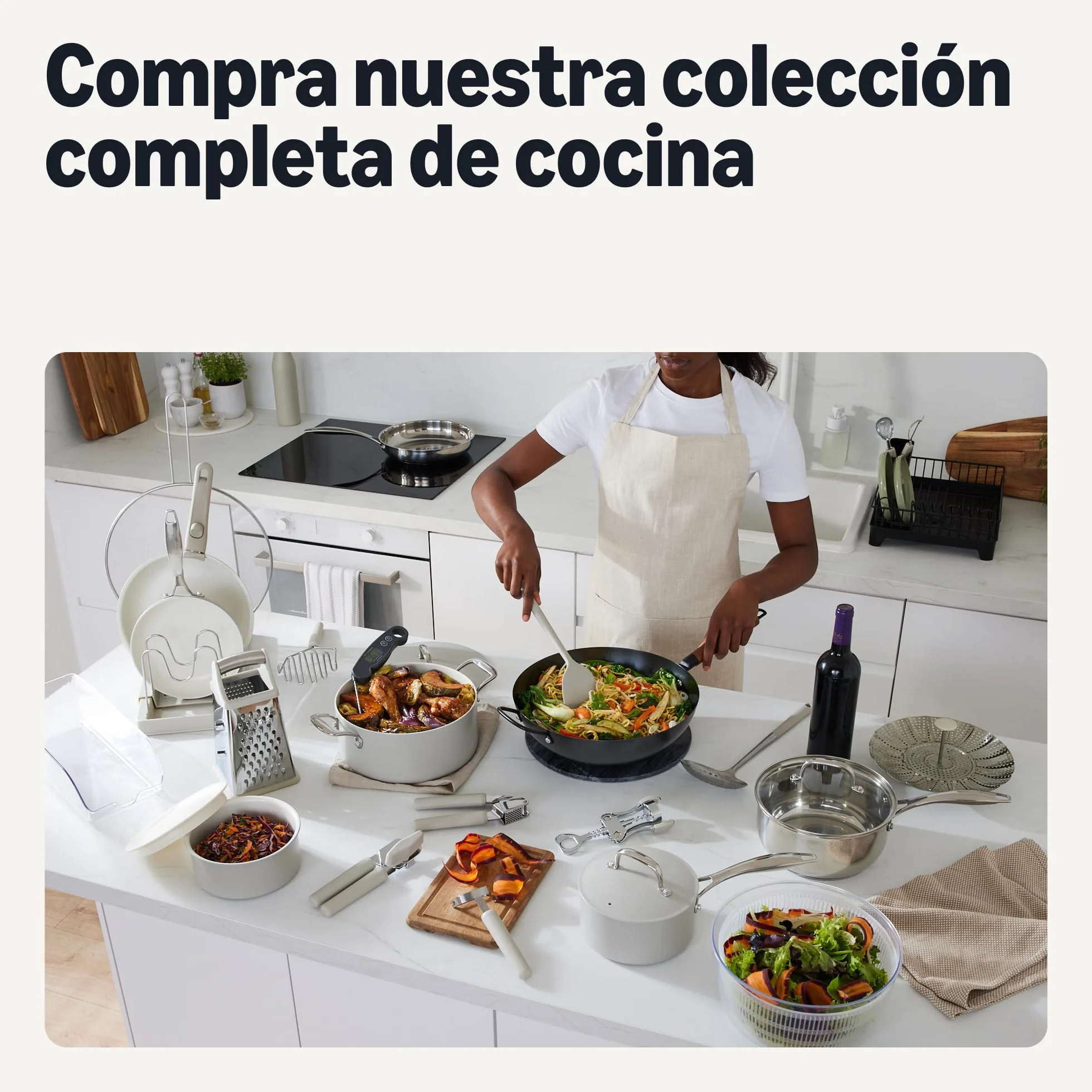 Amazon Basics Cesta Vaporera Extensible, se Expande de 14,2cm a 23,5cm, Acero Inoxidable, Apta para Lavavajillas