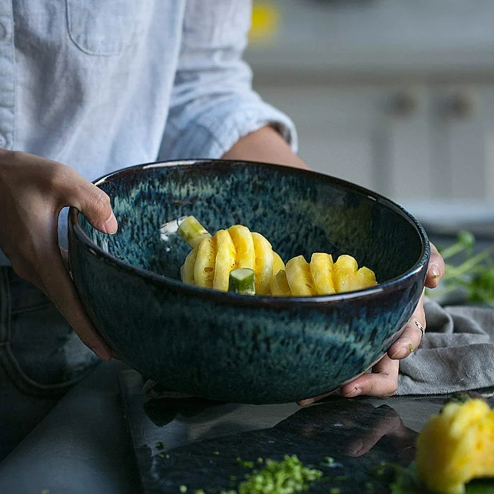 Cuenco de cerámica, Cuencos de Pasta, Conjunto de tazón de Ensalada de Frutas, Cuenco Grande para Comer, Cuencos, tazones de Servicio apilables