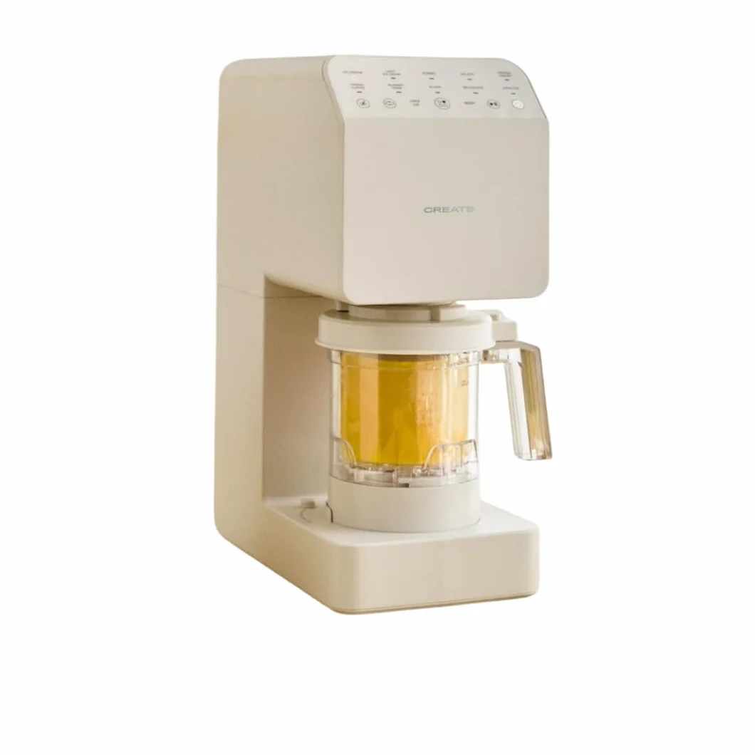 CREATE/ICE CREAM MAKER STUDIO/Heladera multifunción 600 ml 3 tarrinas blanco roto/Tapa cierre magnético, 11 programas, cuchillas extraíbles, 3 contenedores, 800W