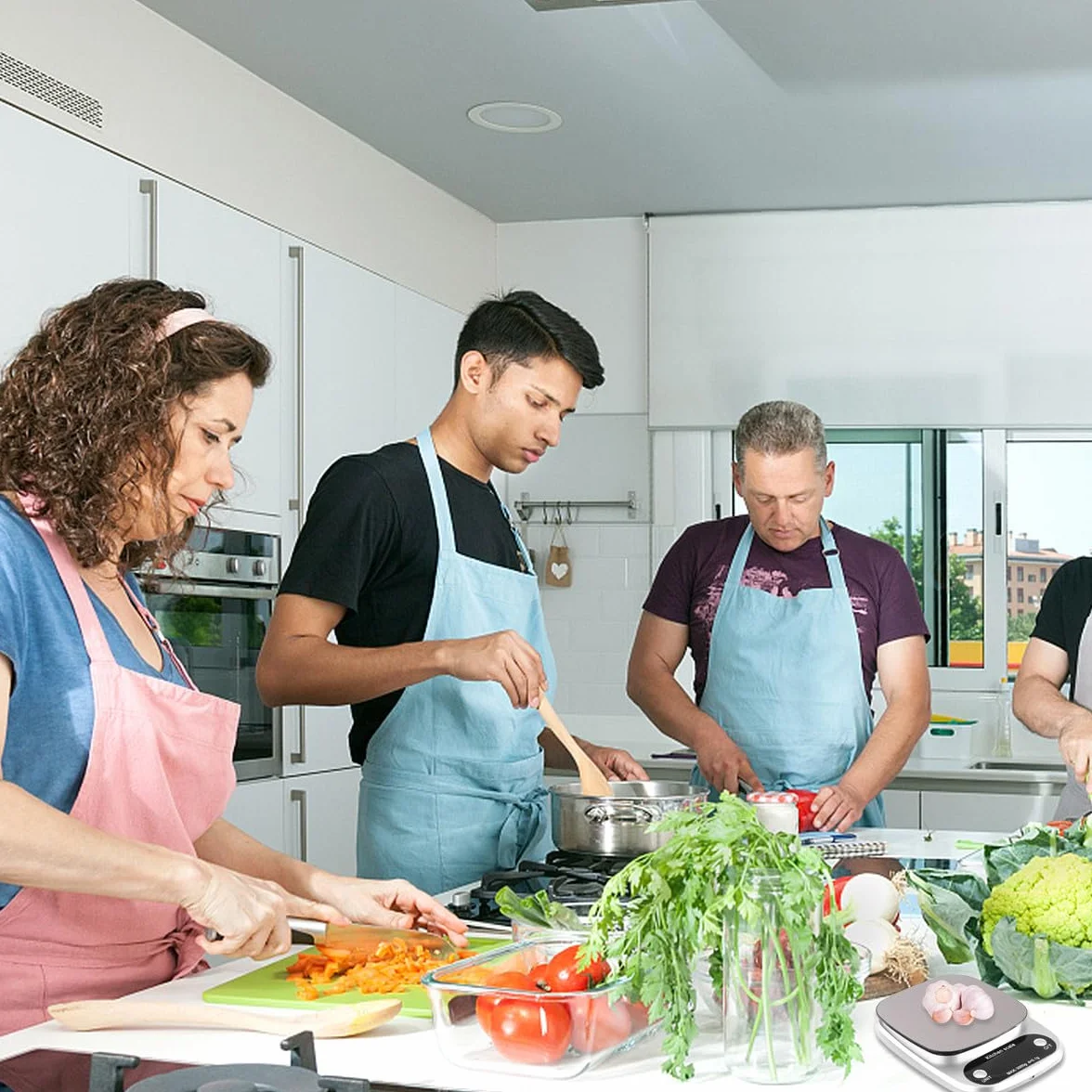 UKCOCO Báscula Sensor de Alta Precisión de Cocina Digital de Acero Inoxidable Recargable 3 Kg y Pantalla Lcd para Uso en Cocina y Joyería