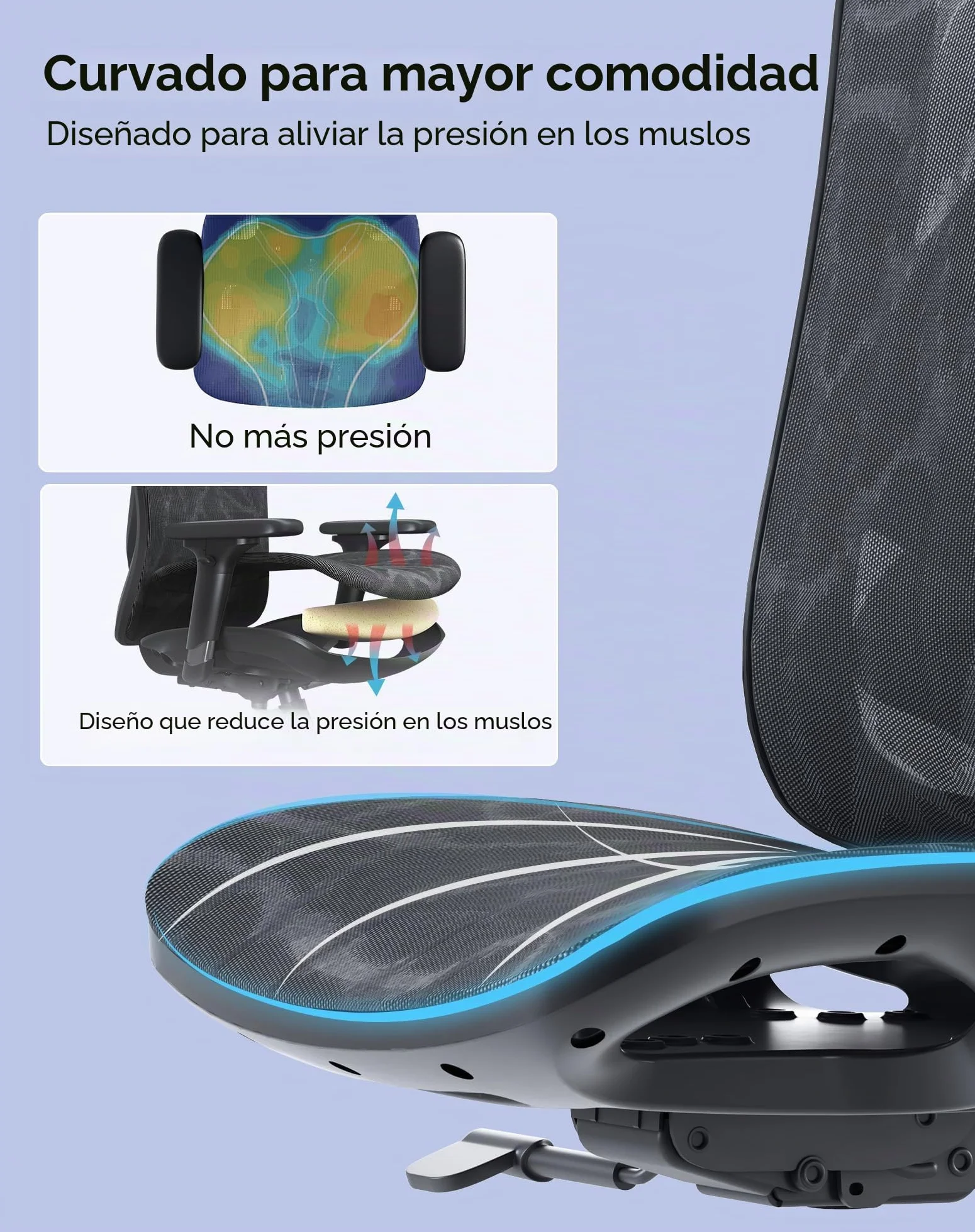 SIHOO Silla de Oficina ergonómica, Respaldo Alto, Asiento Trasero de Malla, Transpirable, reposabrazos 3D Ajustable y Soporte Lumbar, Base de Metal (Negro)