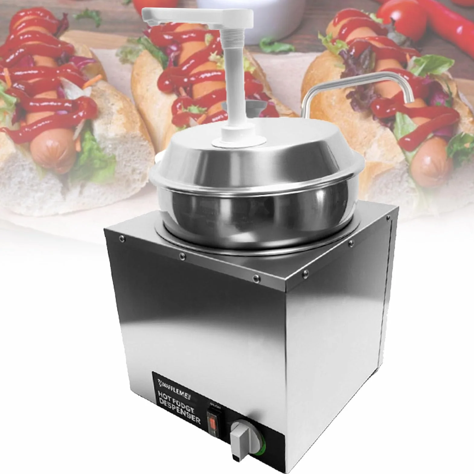 Dispensador de Queso, Calentador de Queso Nacho, Calentador de Chocolate Caliente de Acero Inoxidable, dispensador Comercial de Chocolate Caliente (4L)
