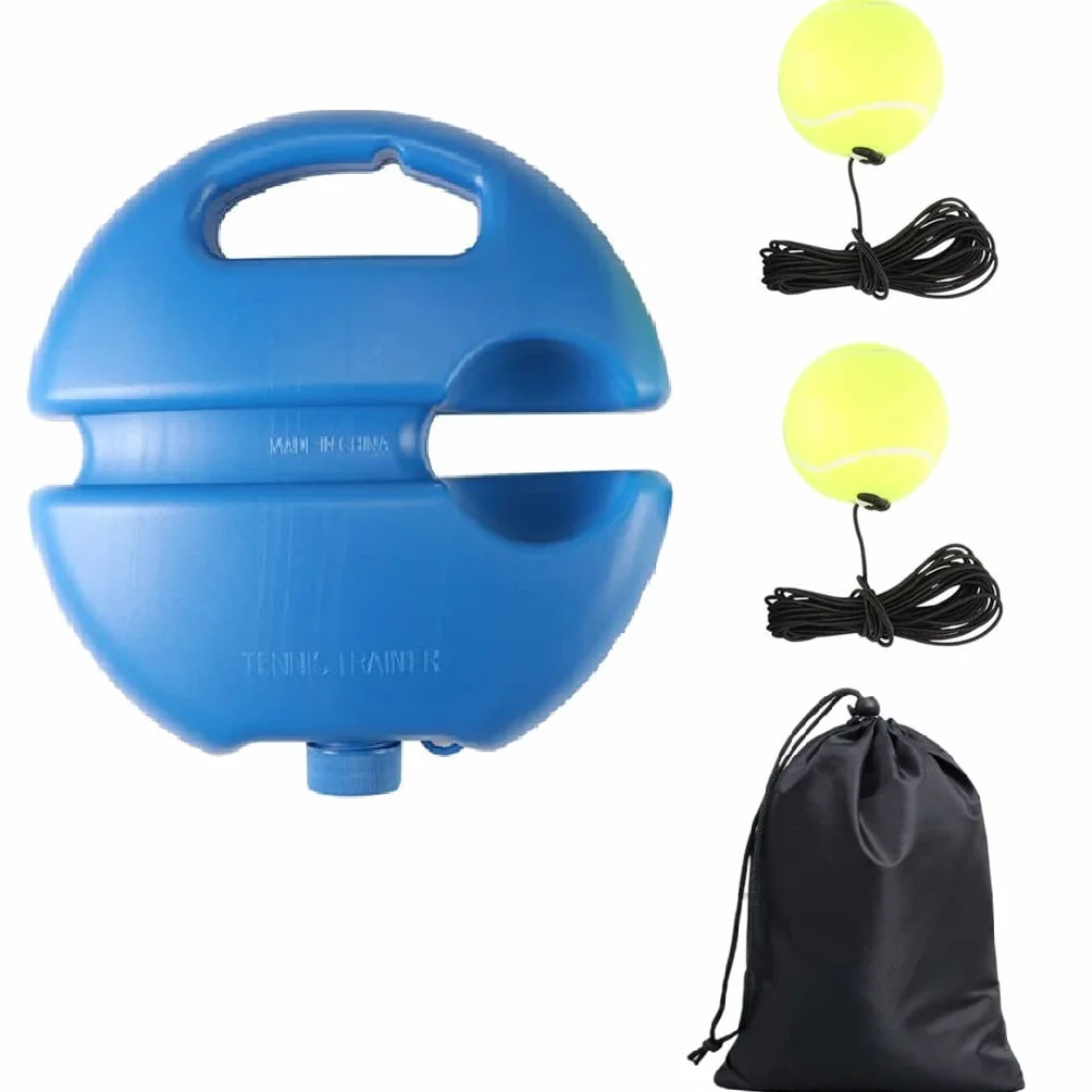 Juego de entrenamiento de tenis, pelotas de entrenamiento de tenis con 2 pelotas de rebote y bolsa de almacenamiento, innovador juego de pelotas para exteriores, en el jardín, en el parque para niños