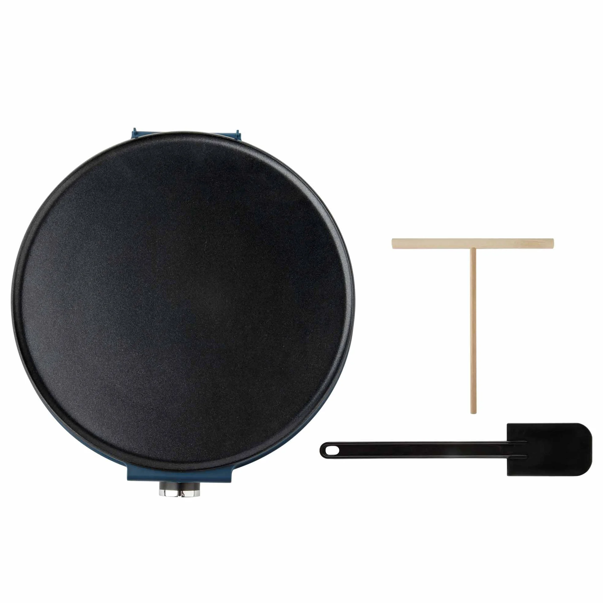 JATA JECR1000 - Crepera Eléctrica 30 cm, Máquina para Crepes 1200W, Placa Antiadherente Sin PFOA, Termostato Regulable, Incluye Espátula y Esparcidor, Crepes, Tortitas, Pancakes y Fajitas