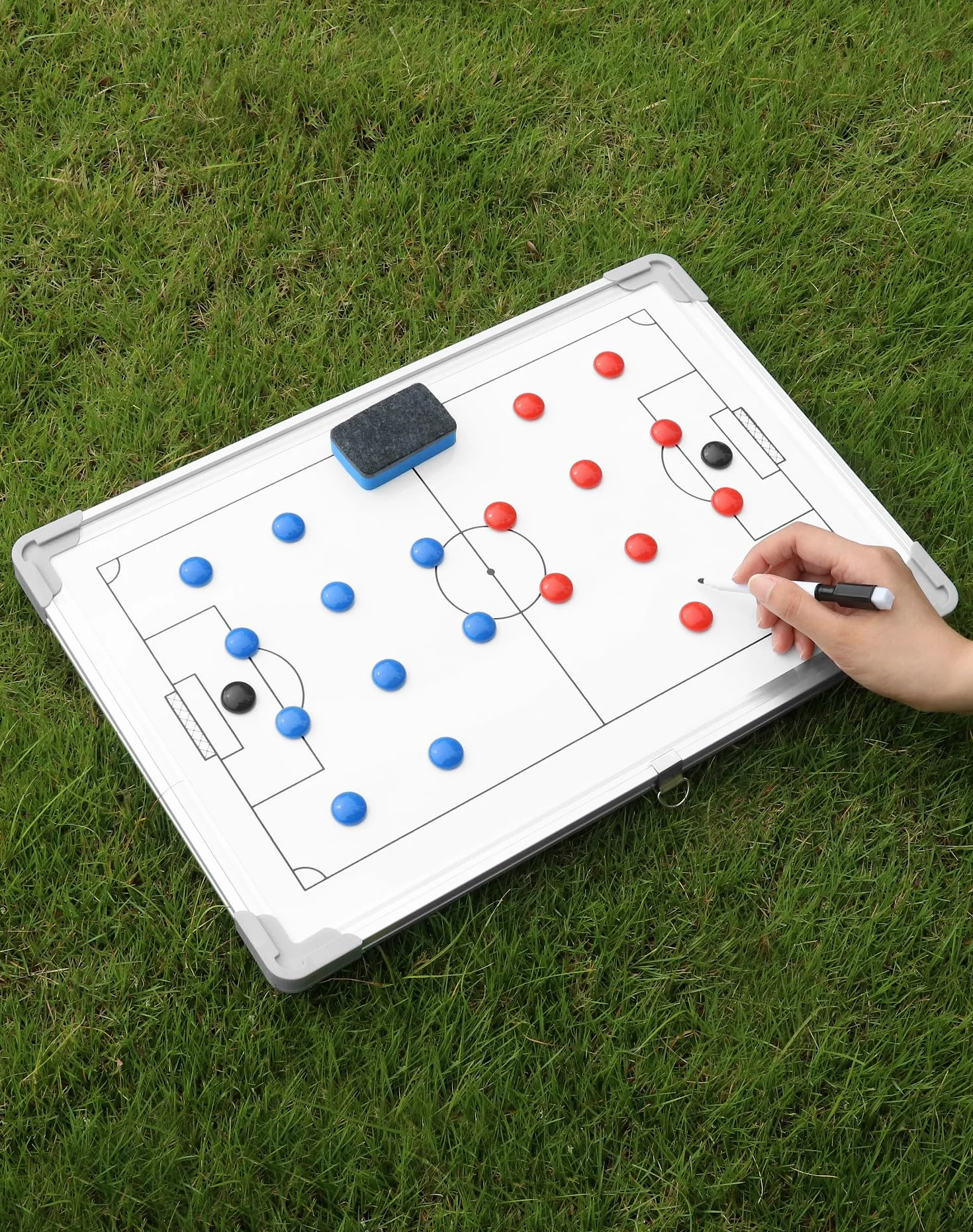 QWORK Pizarra táctica de fútbol Doble Cara 45x30 cm