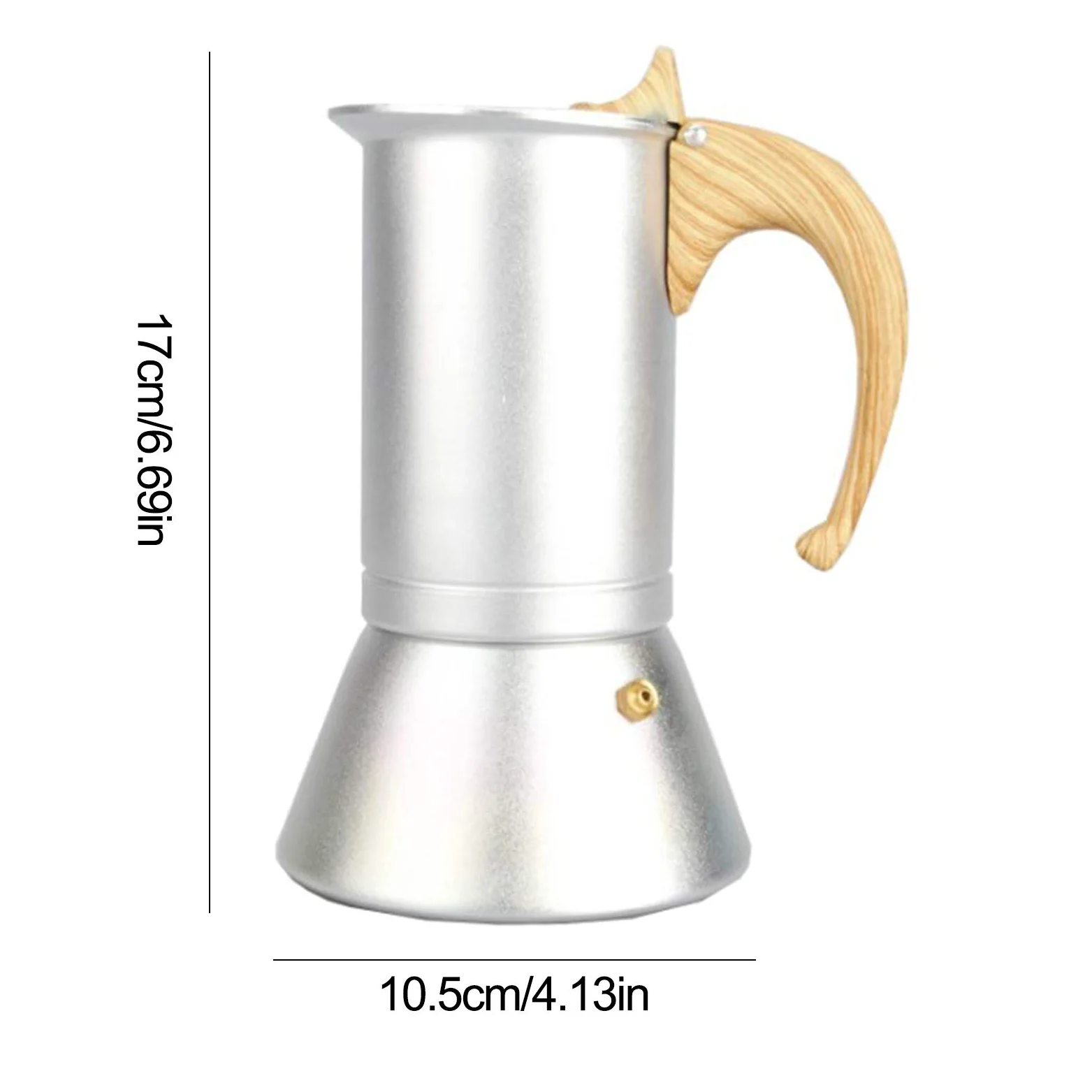 Cafetera de 150 ml Moka Pot de 3 tazas para estufa, cafetera italiana de acero inoxidable (150 ml)