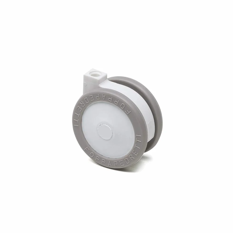 Foppapedretti 4 ruedas de nailon engomadas recambio blanco gris