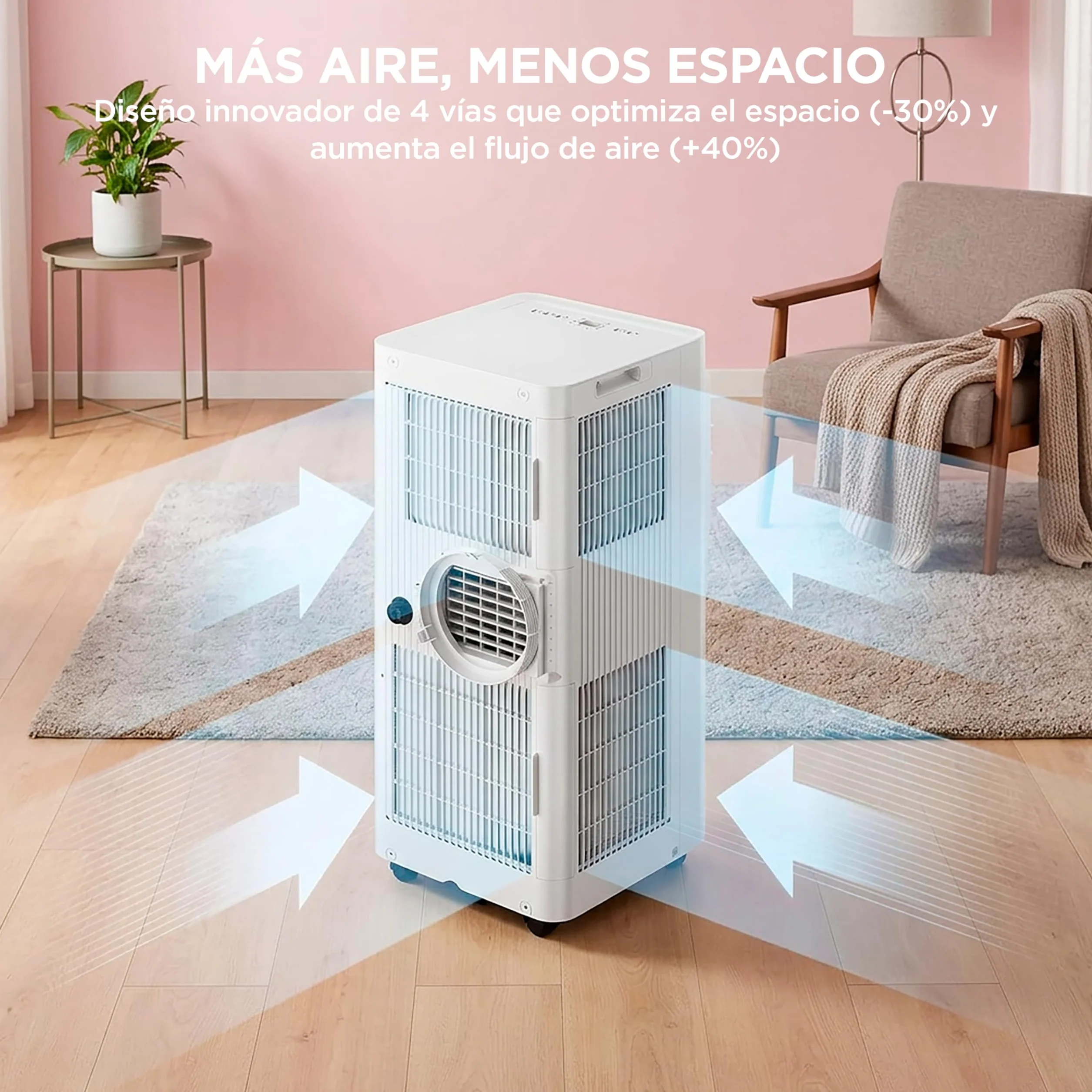 COMFEE Pingüino Aire Acondicionado Portátil 3 en 1 | 7000 BTU/1800 Frigorías Con App + Mando a Distancia | Climatizador y Deshumidificador | Bajo Consumo | Función Follow Me | Incluye kit de ventana