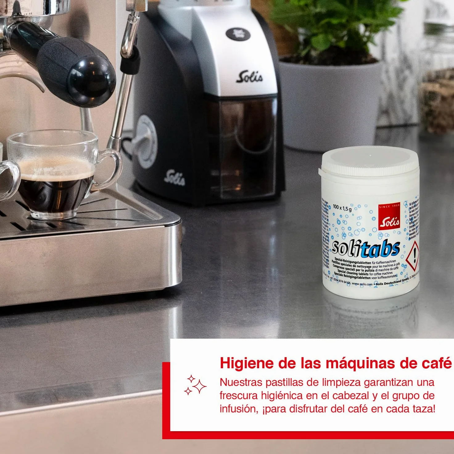 Solis 993.03 pastillas de limpieza para máquinas de café, 100 unidades, solitabs