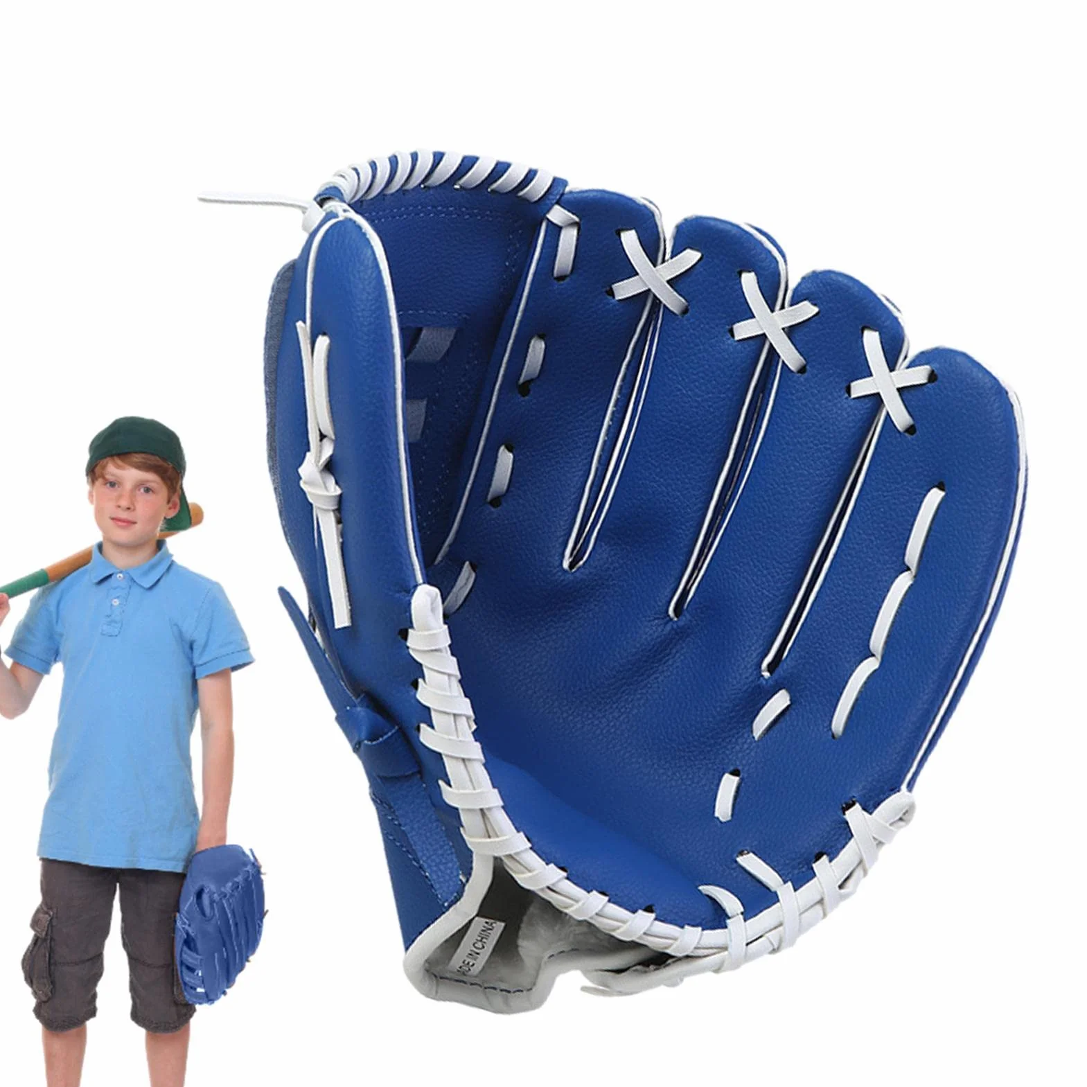 Mitón de Béisbol para Jóvenes Guantes Deportivos de Cuero PU Pitcher Batting T acolchados para Atrapar
