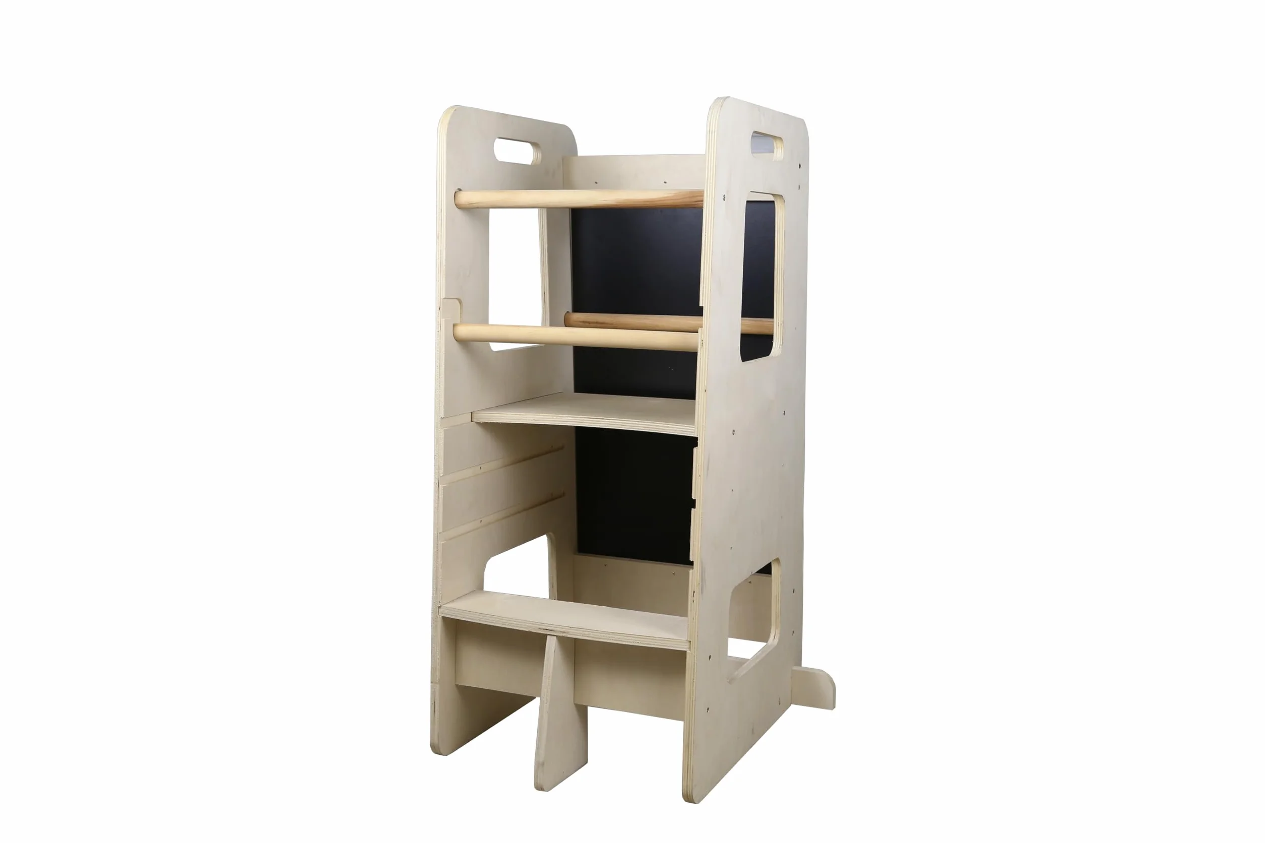 Torre de Aprendizaje Montessori de Madera Natural con Altura Regulable para Bebé (Camel)