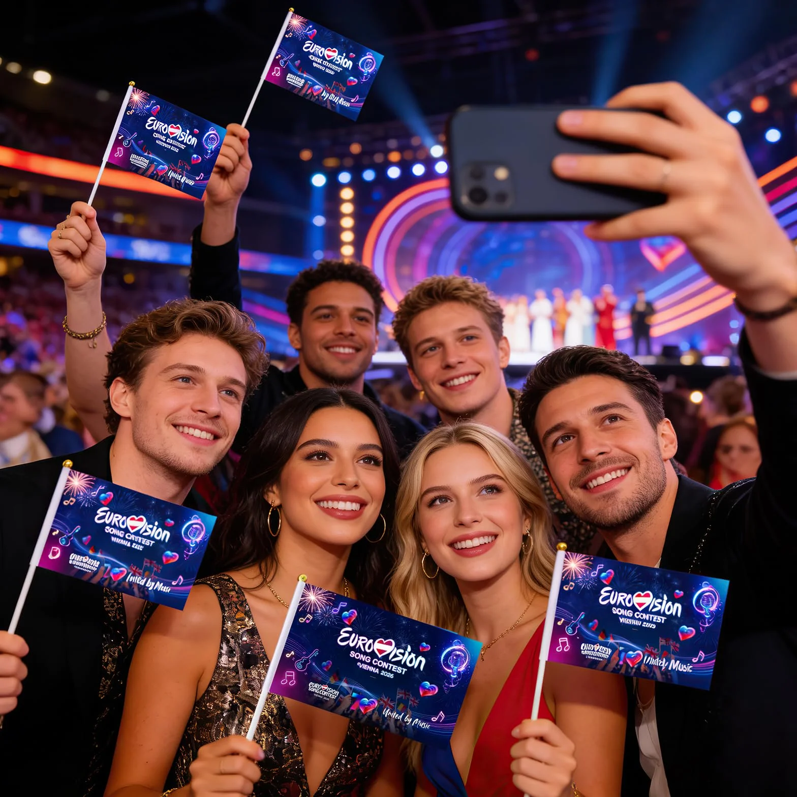 Eurovisión 2026 decoraciones fiesta mini banderas hechas a mano Concurso Canción
