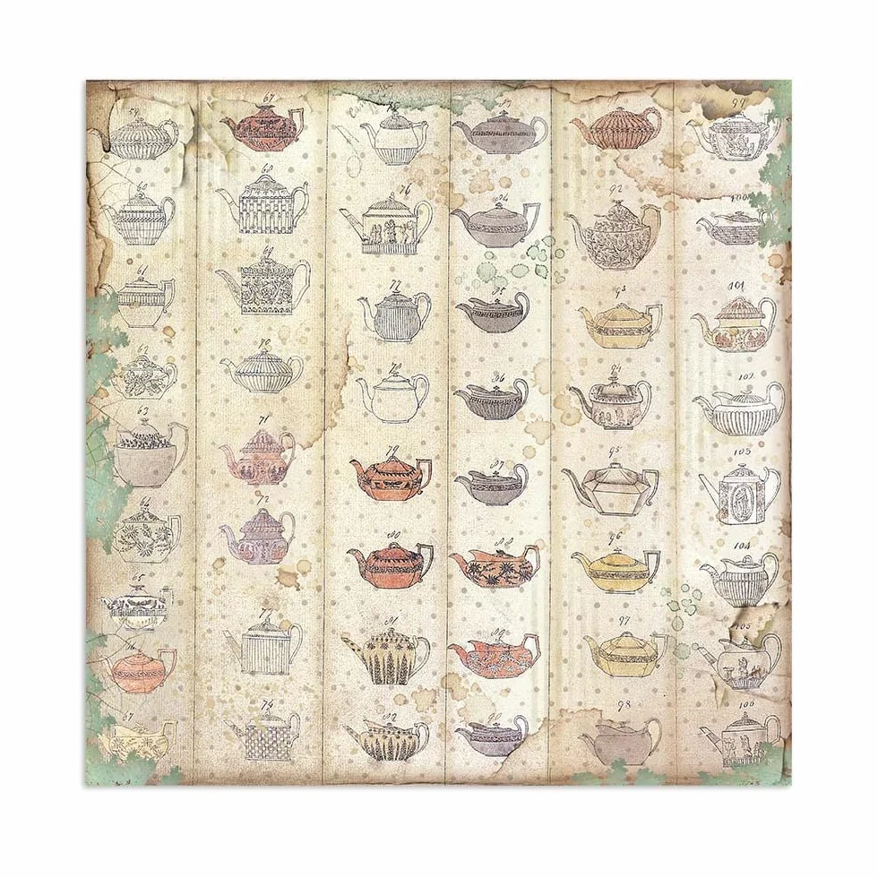 Stamperia International - Mini bloc de recortes para álbumes de recortes, hojas de doble cara, selección de fondos, Alice, Various, 8 x 8 pulgadas